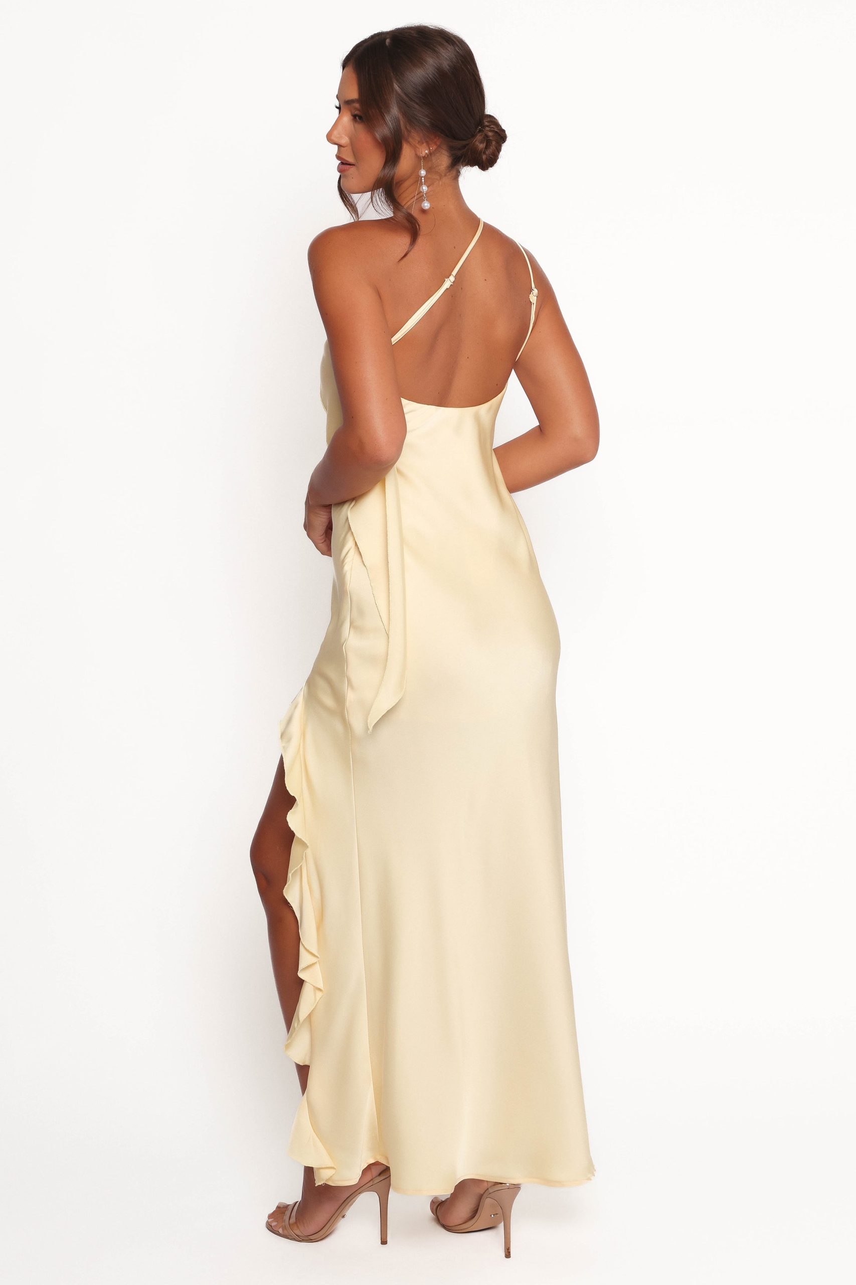 Aila Rosette One Shoulder Dress - Butter Yellow - Image 5