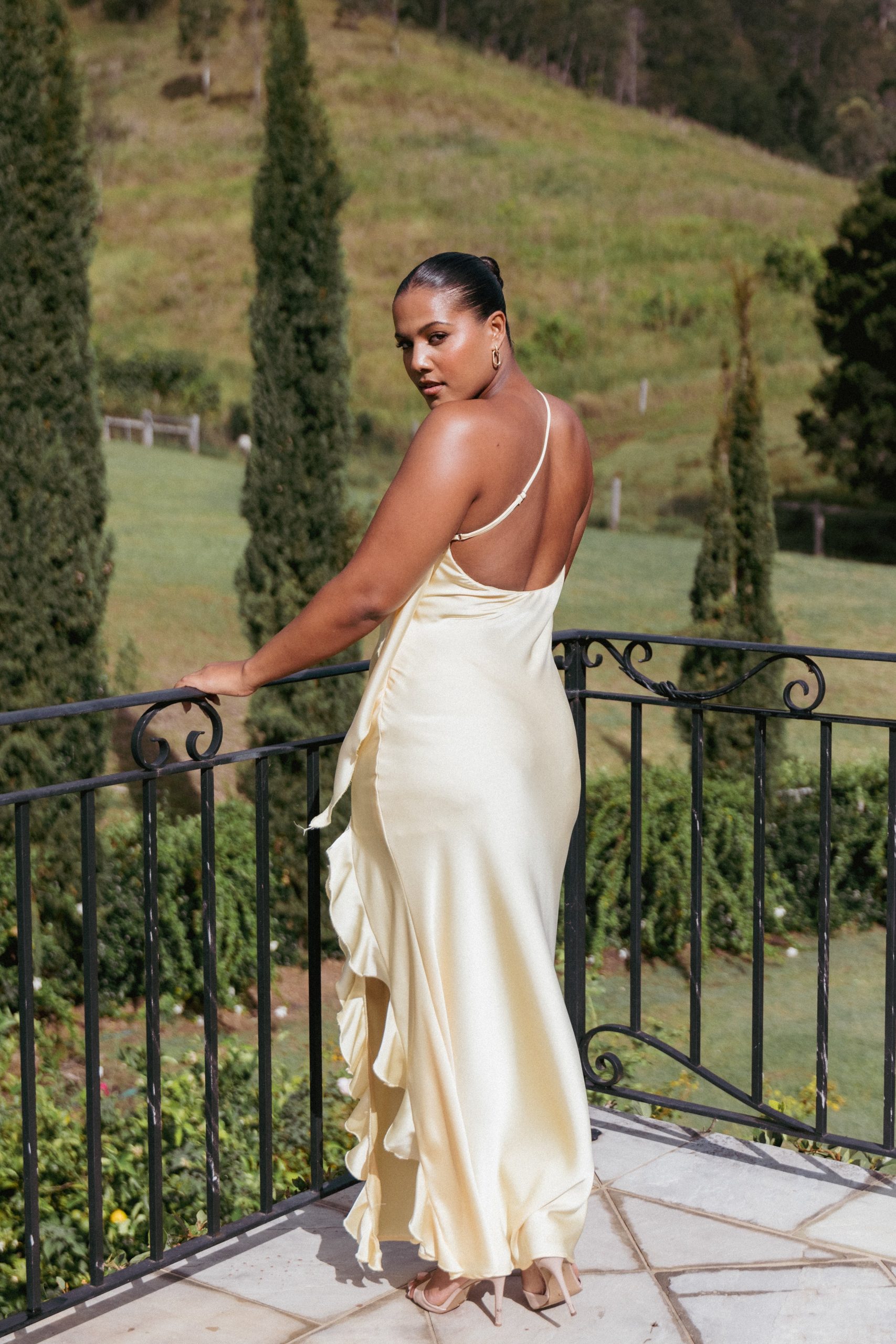 Aila Rosette One Shoulder Dress - Butter Yellow - Image 9