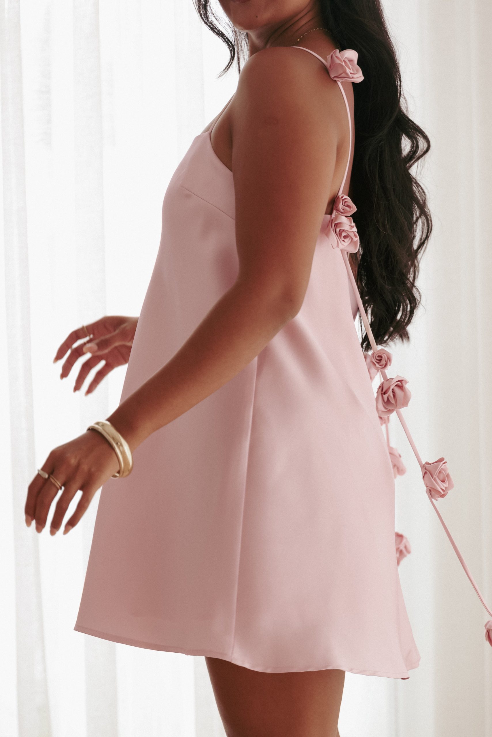 Airlie Mini Dress - Baby Pink - Image 9