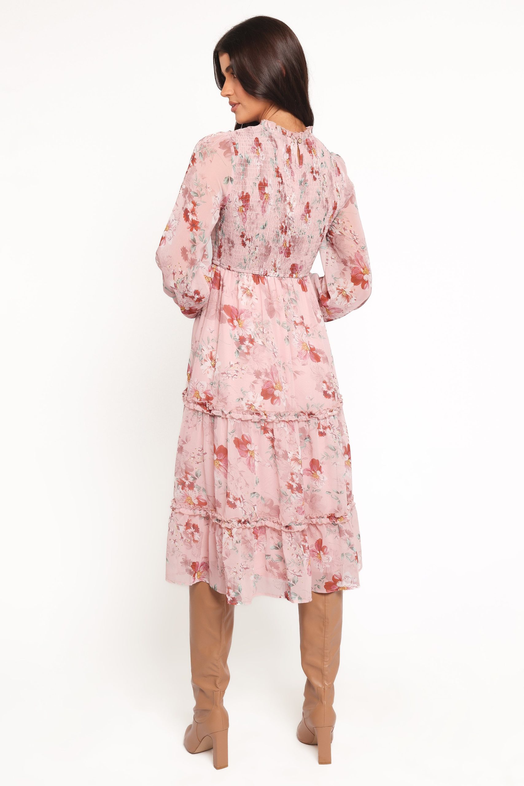 Alamea Long Sleeve Midi Dress - Pink Floral - Image 4