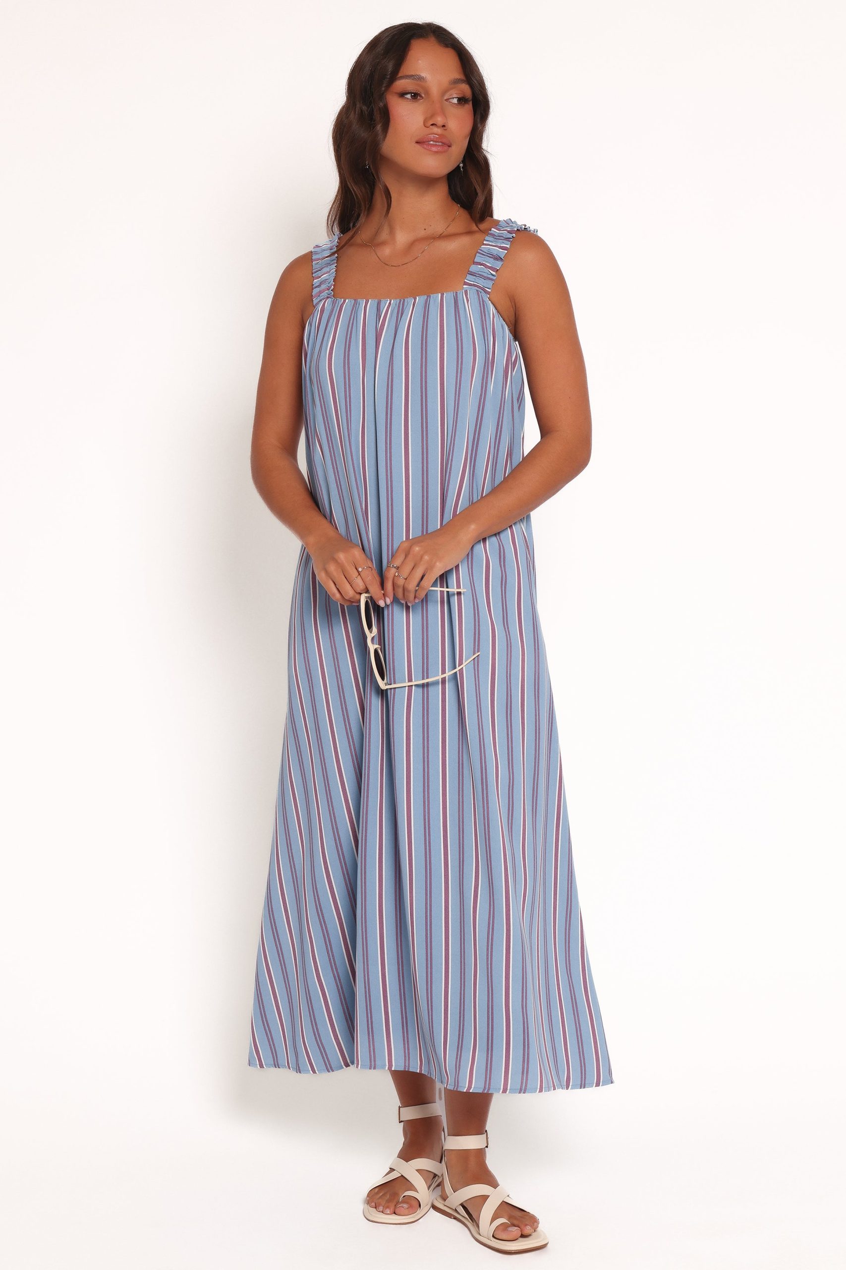 Alessandra Maxi Dress - Blue Stripe - Image 7
