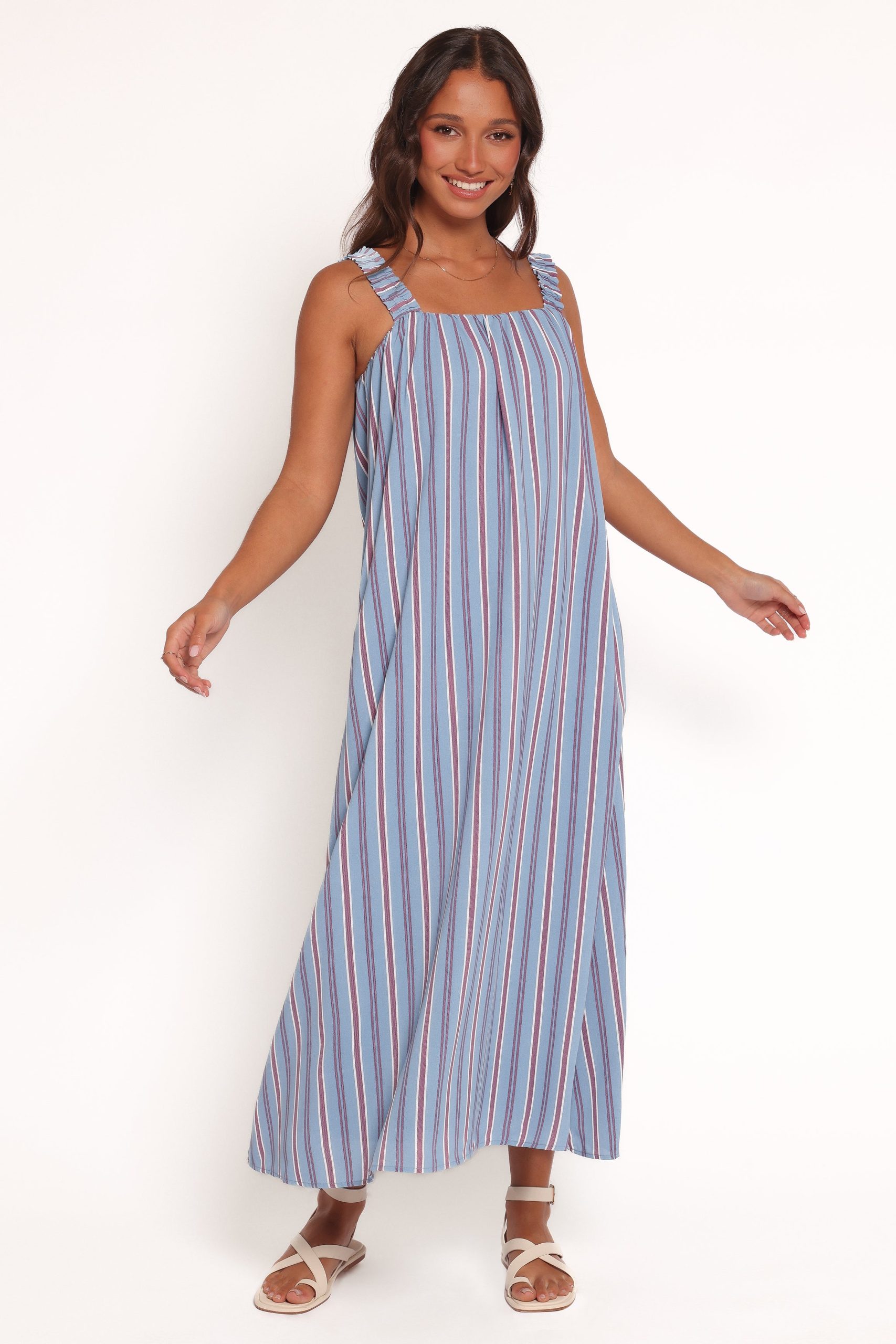 Alessandra Maxi Dress - Blue Stripe - Image 6