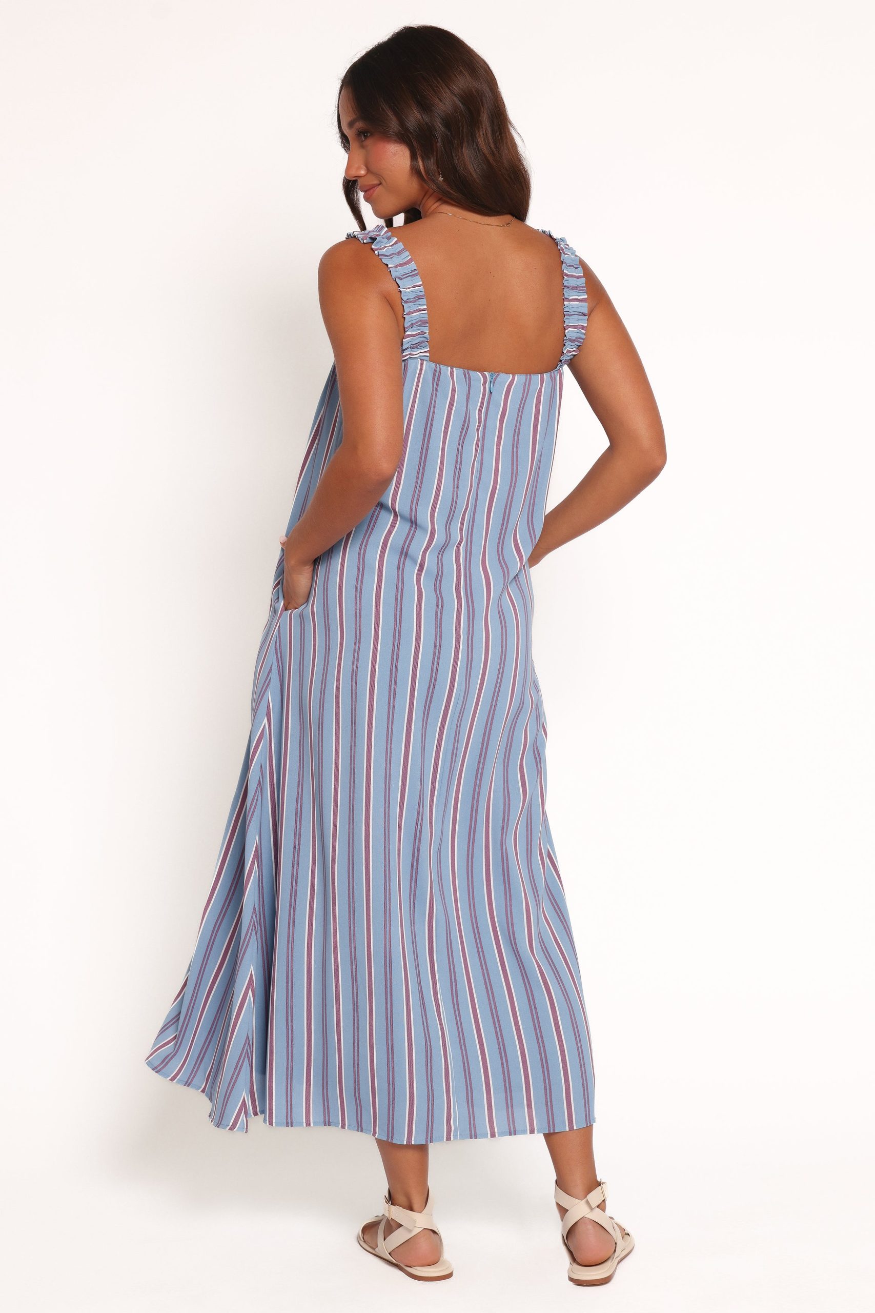Alessandra Maxi Dress - Blue Stripe - Image 5