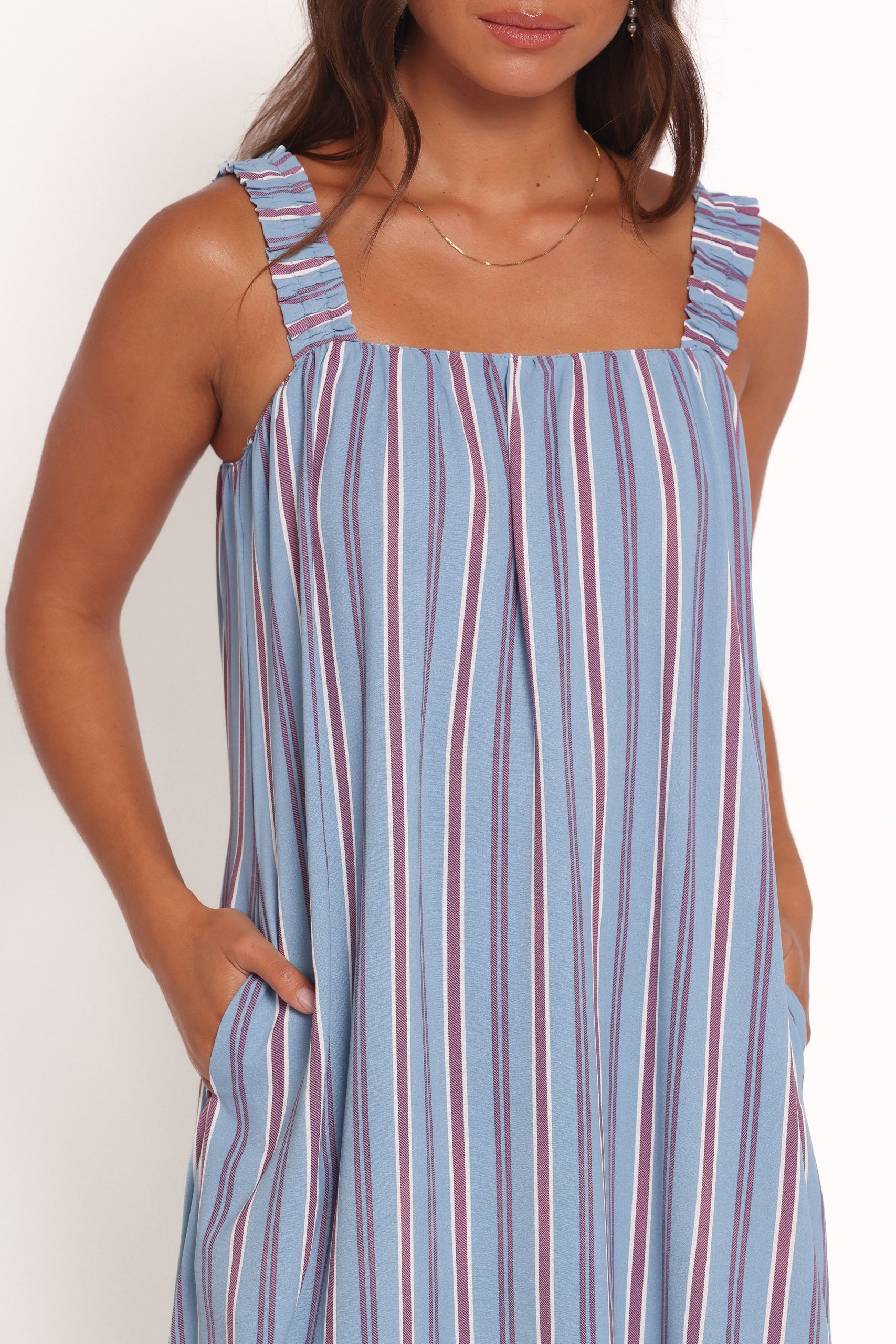 Alessandra Maxi Dress - Blue Stripe - Image 3
