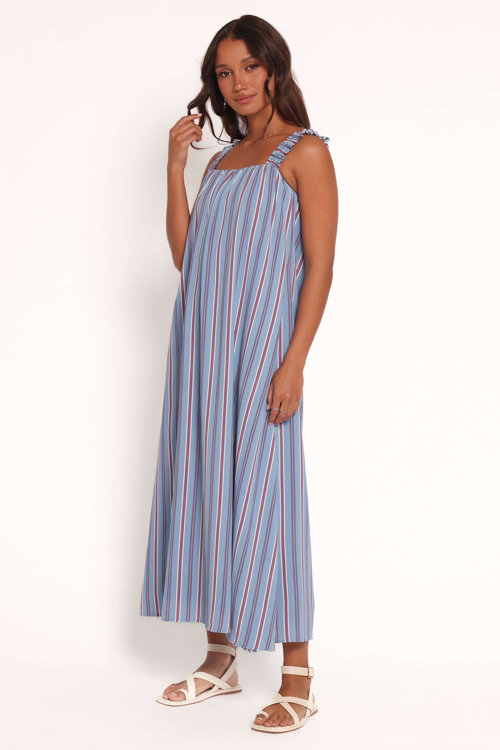 Alessandra Maxi Dress - Blue Stripe - Image 4