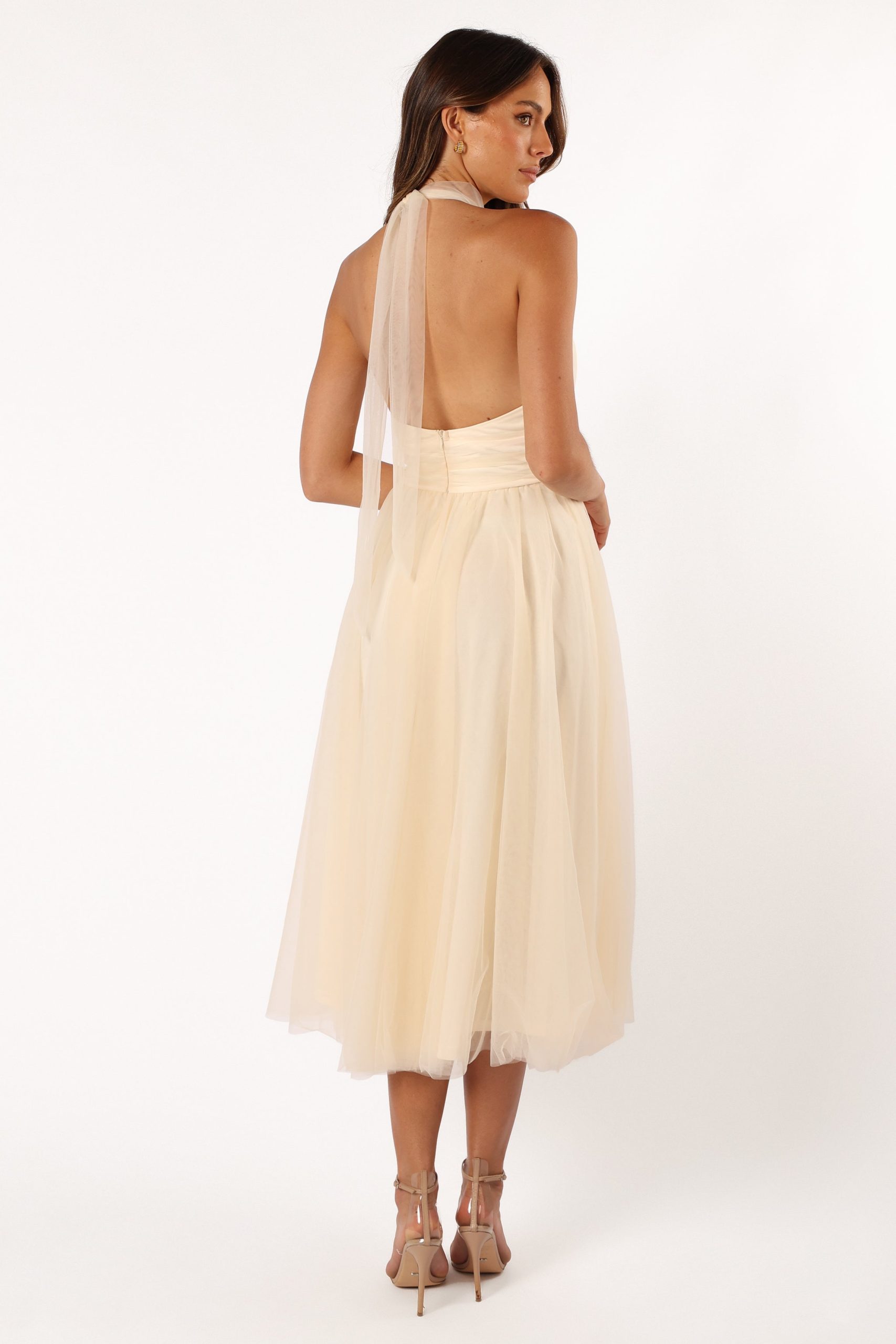 Aletta Halterneck Midi Dress - Cream - Image 6