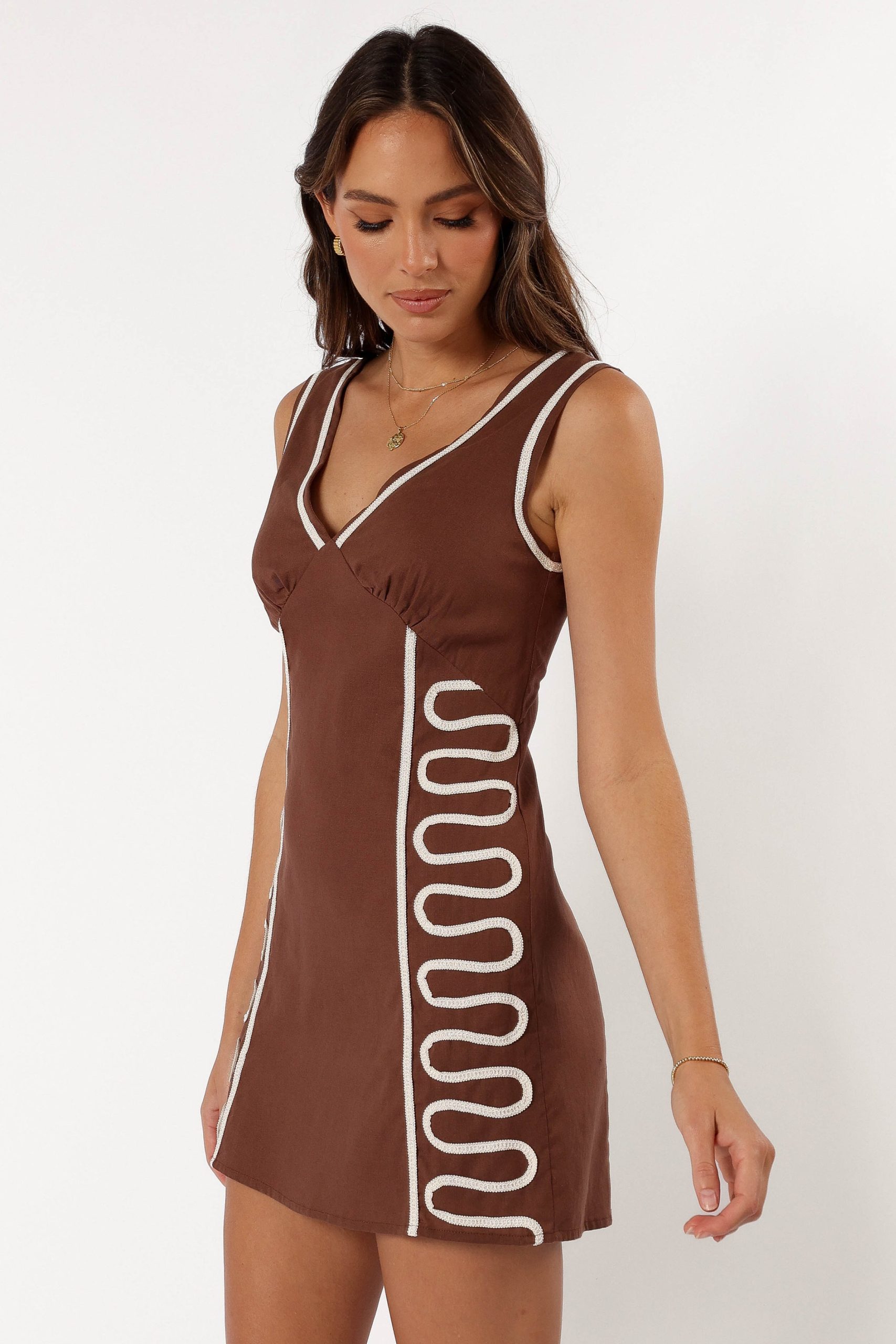 Alexa Mini Dress - Chocolate - Image 2