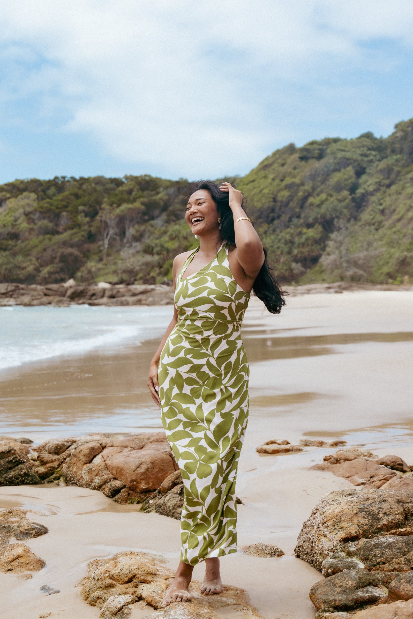 Alexis Maxi Dress - Green Floral - Image 3