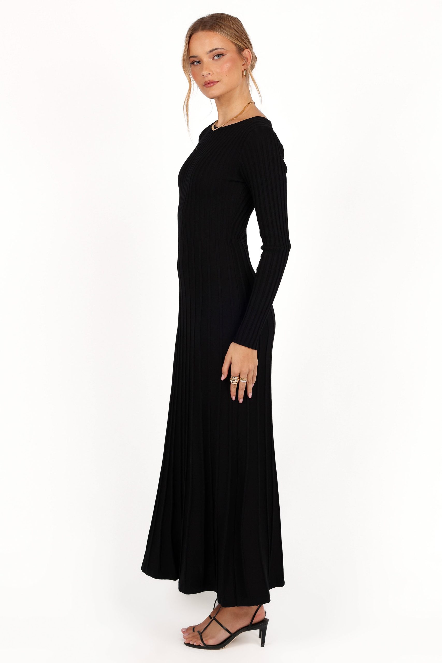 Alison Long Sleeve Maxi Dress - Black - Image 2