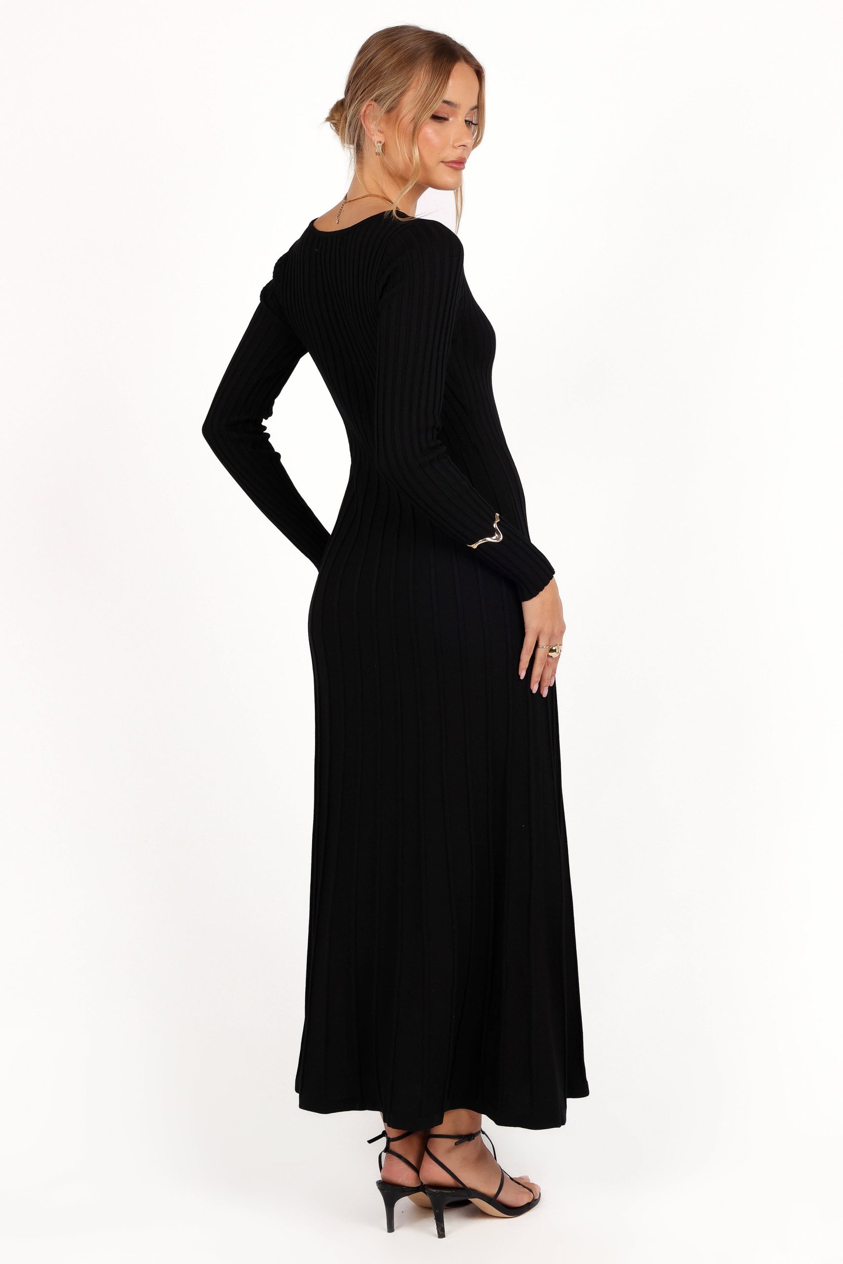 Alison Long Sleeve Maxi Dress - Black - Image 3