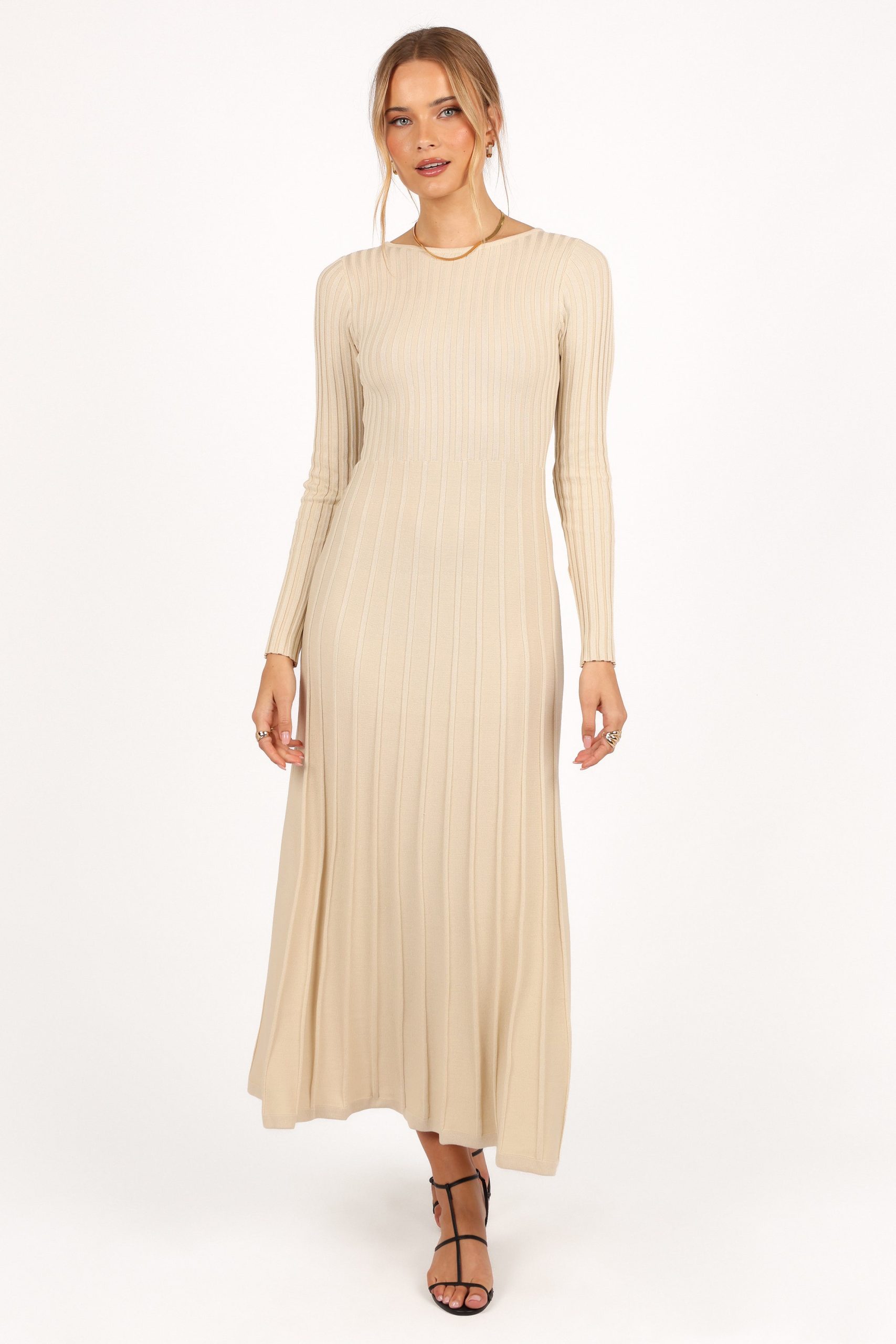 Alison Long Sleeve Maxi Dress - Cream - Image 7