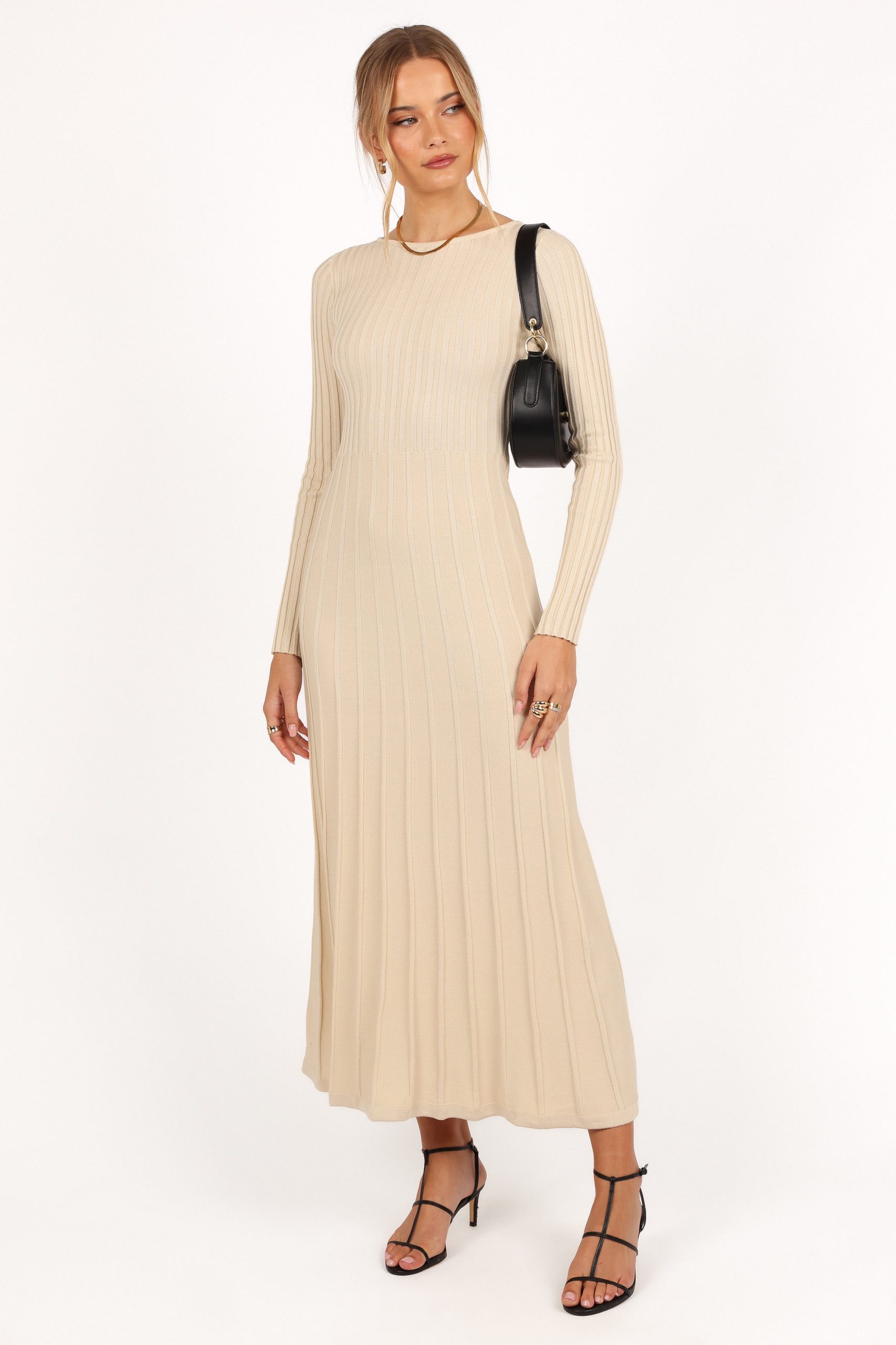 Alison Long Sleeve Maxi Dress - Cream - Image 3