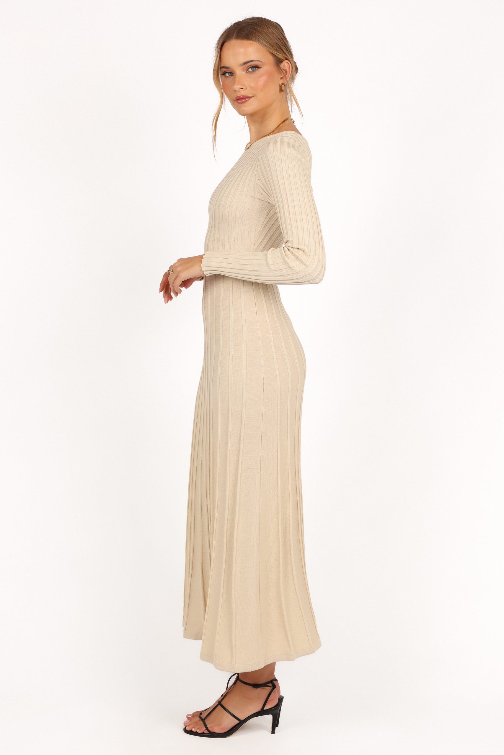 Alison Long Sleeve Maxi Dress - Cream - Image 4