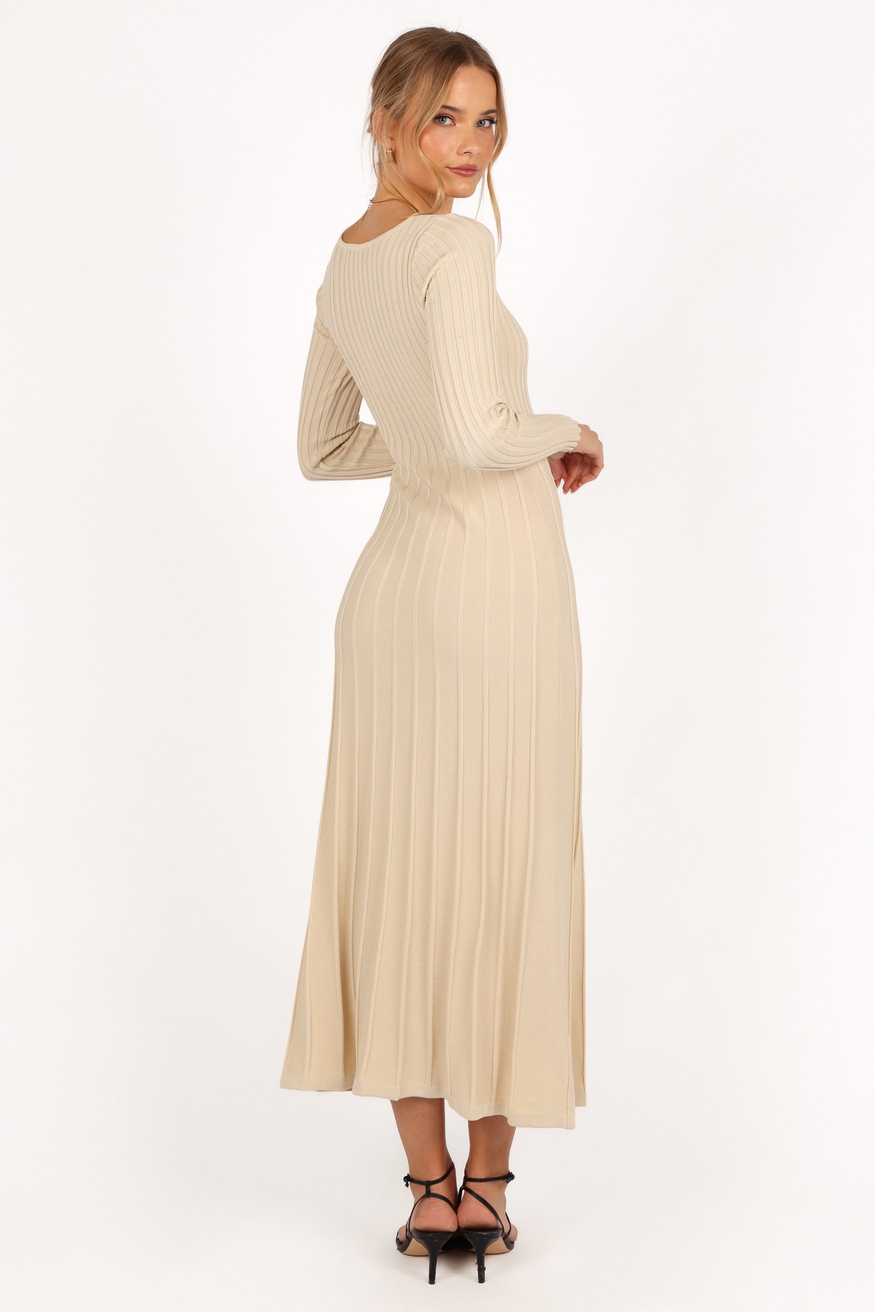 Alison Long Sleeve Maxi Dress - Cream - Image 5