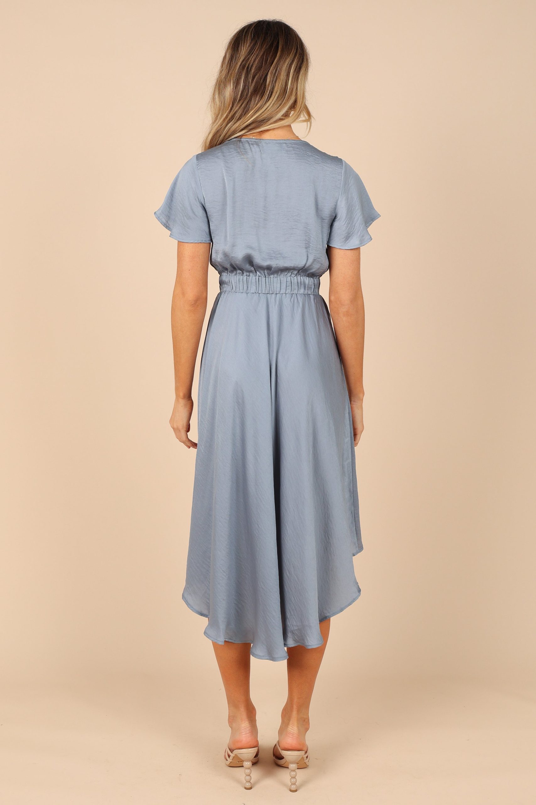 Amanda Hi Lo Tie Front Dress - Blue - Image 6