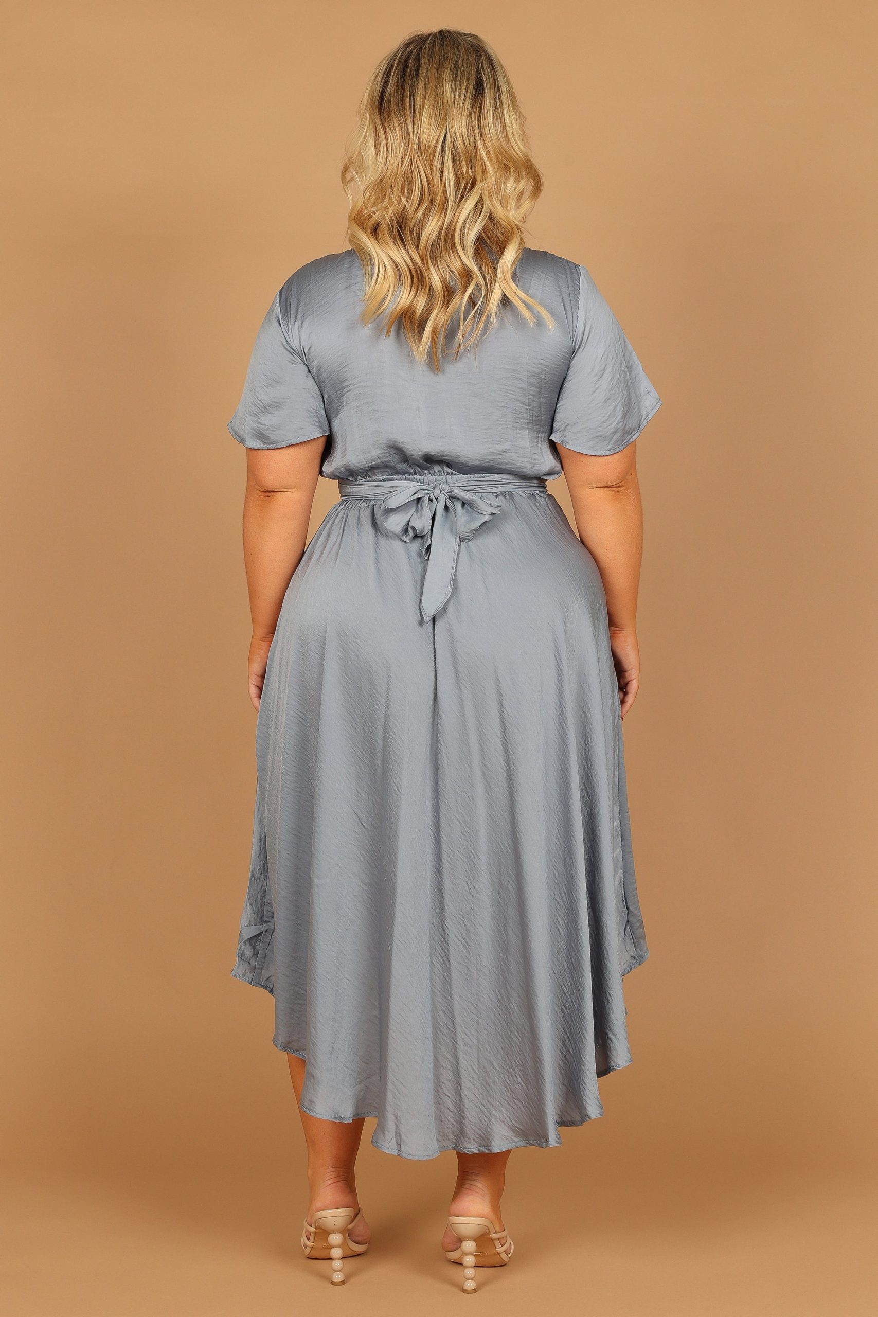 Amanda Hi Lo Tie Front Dress - Blue - Image 7