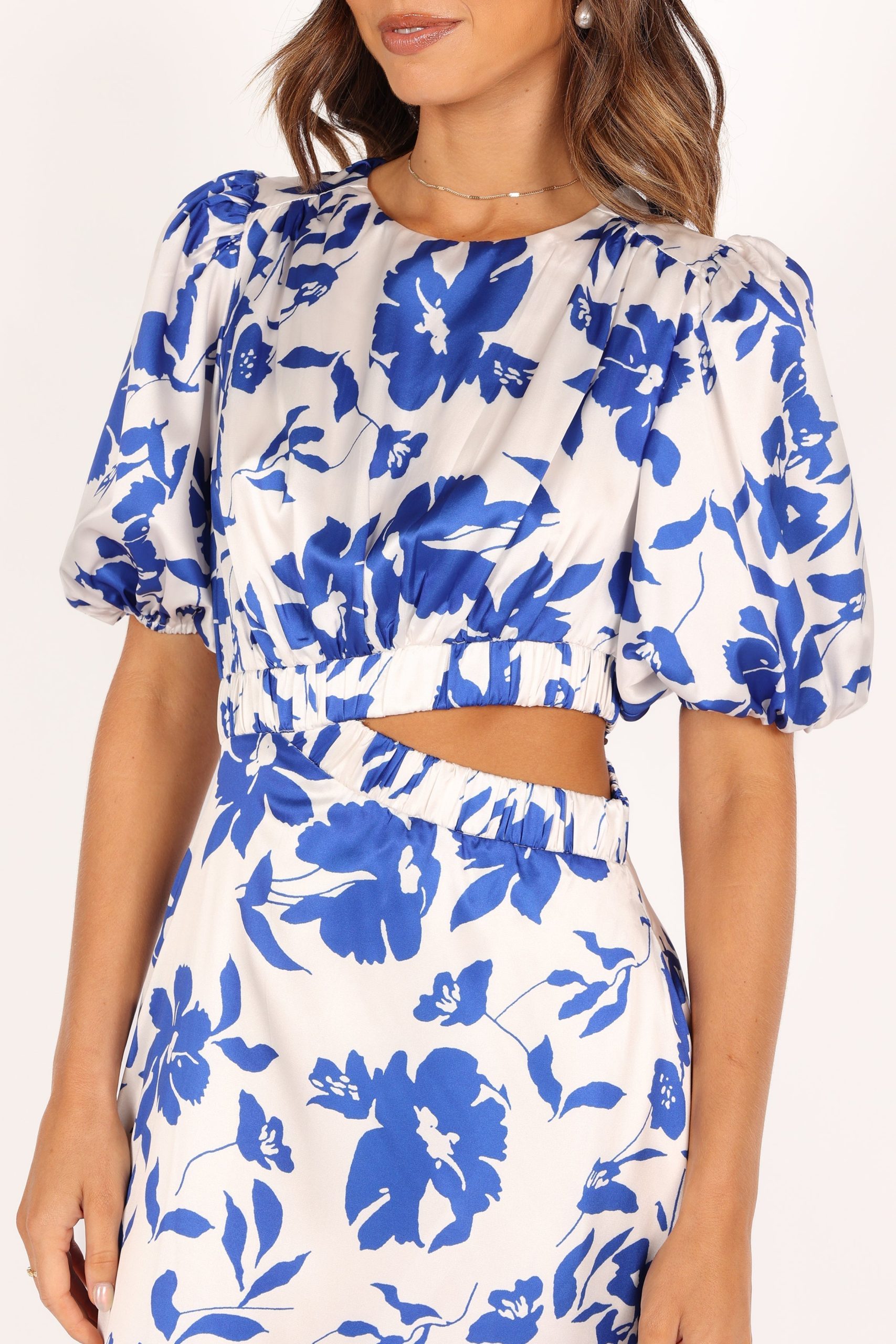 Aminah Puff Sleeve Dress - Blue Floral - Image 5