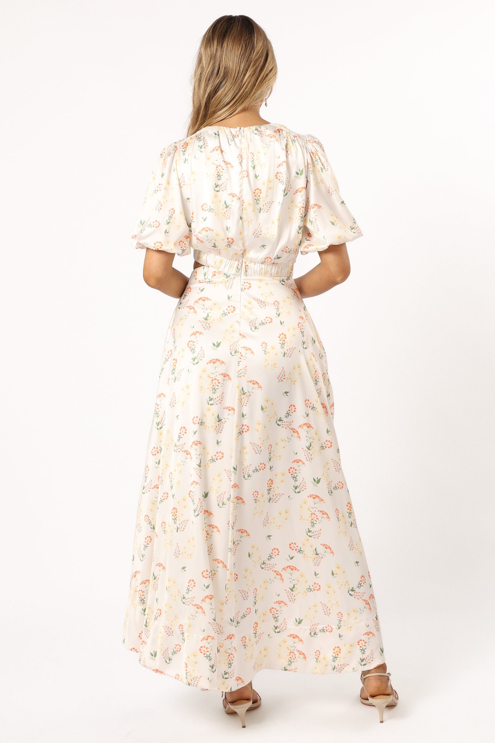 Aminah Puff Sleeve Dress - Yellow Floral - Image 6