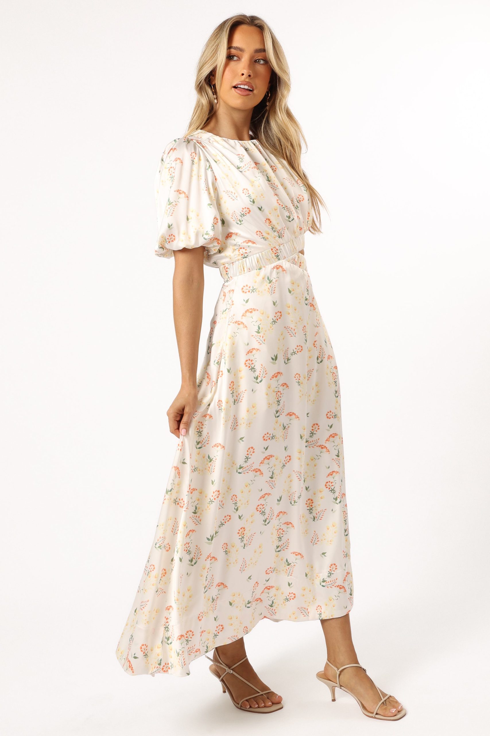 Aminah Puff Sleeve Dress - Yellow Floral - Image 7