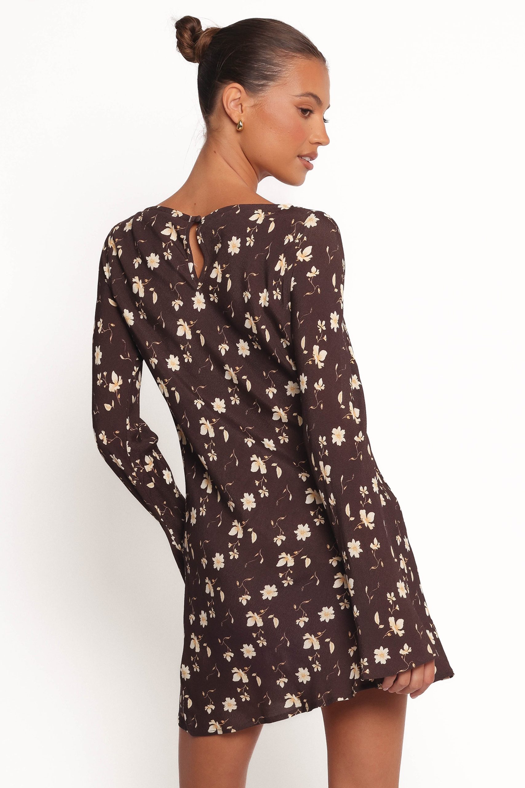 Amity Mini Dress - Brown Floral - Image 4