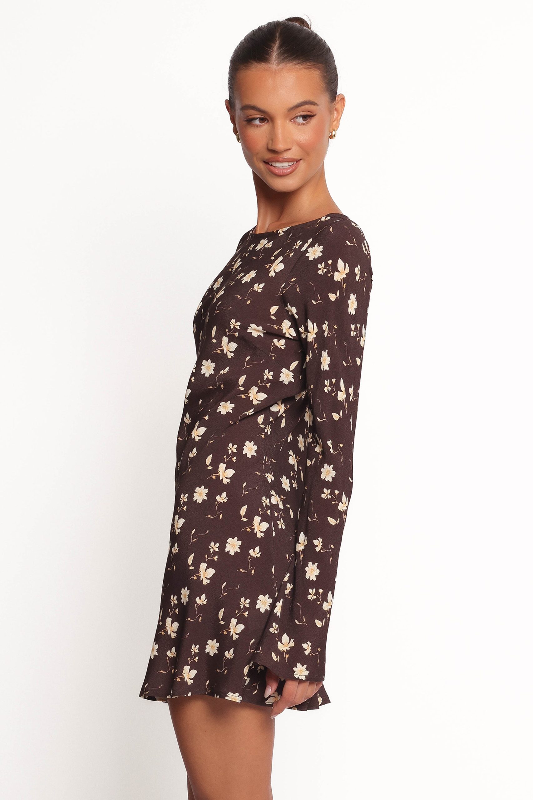 Amity Mini Dress - Brown Floral - Image 5