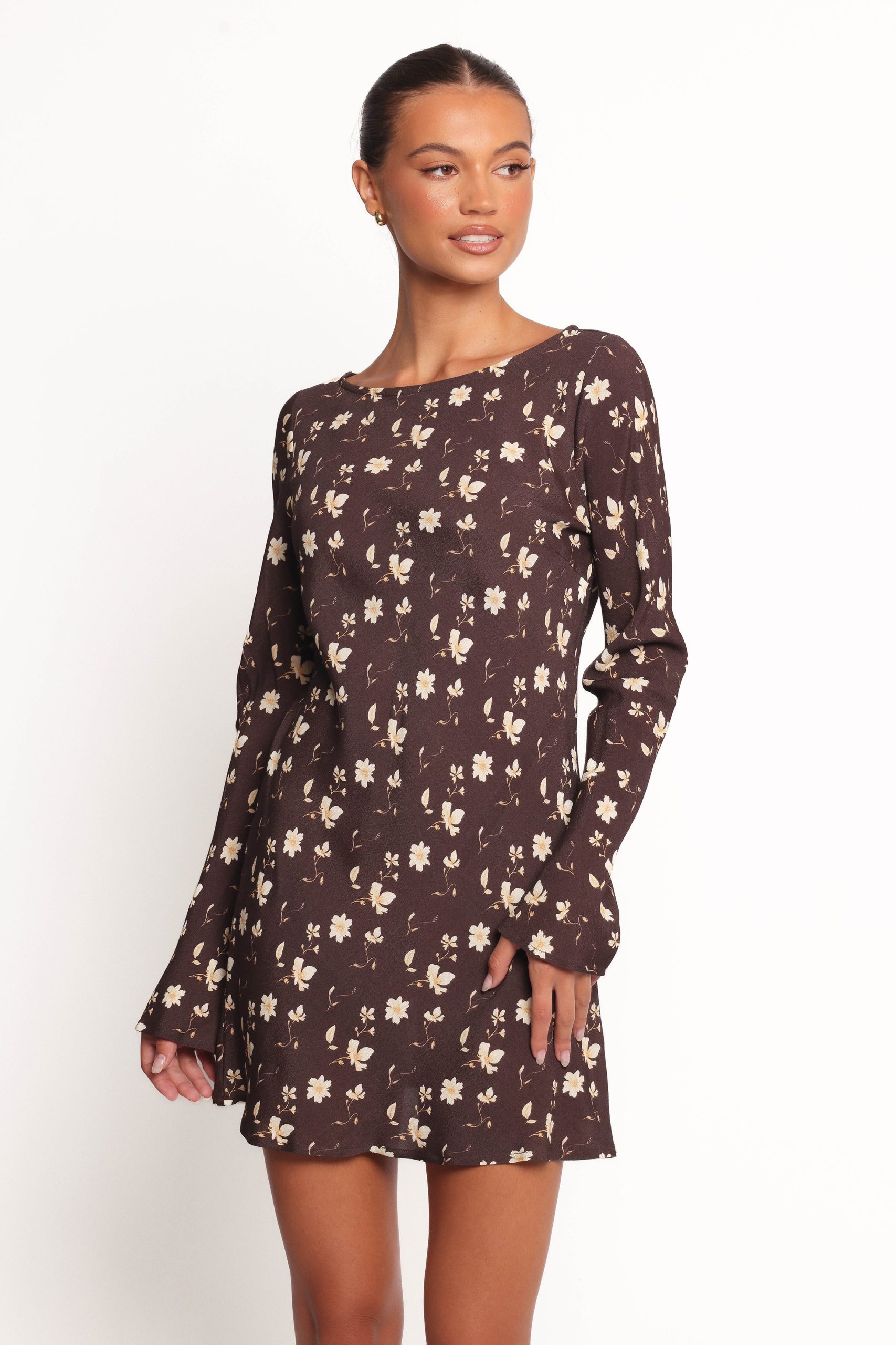 Amity Mini Dress - Brown Floral - Image 2