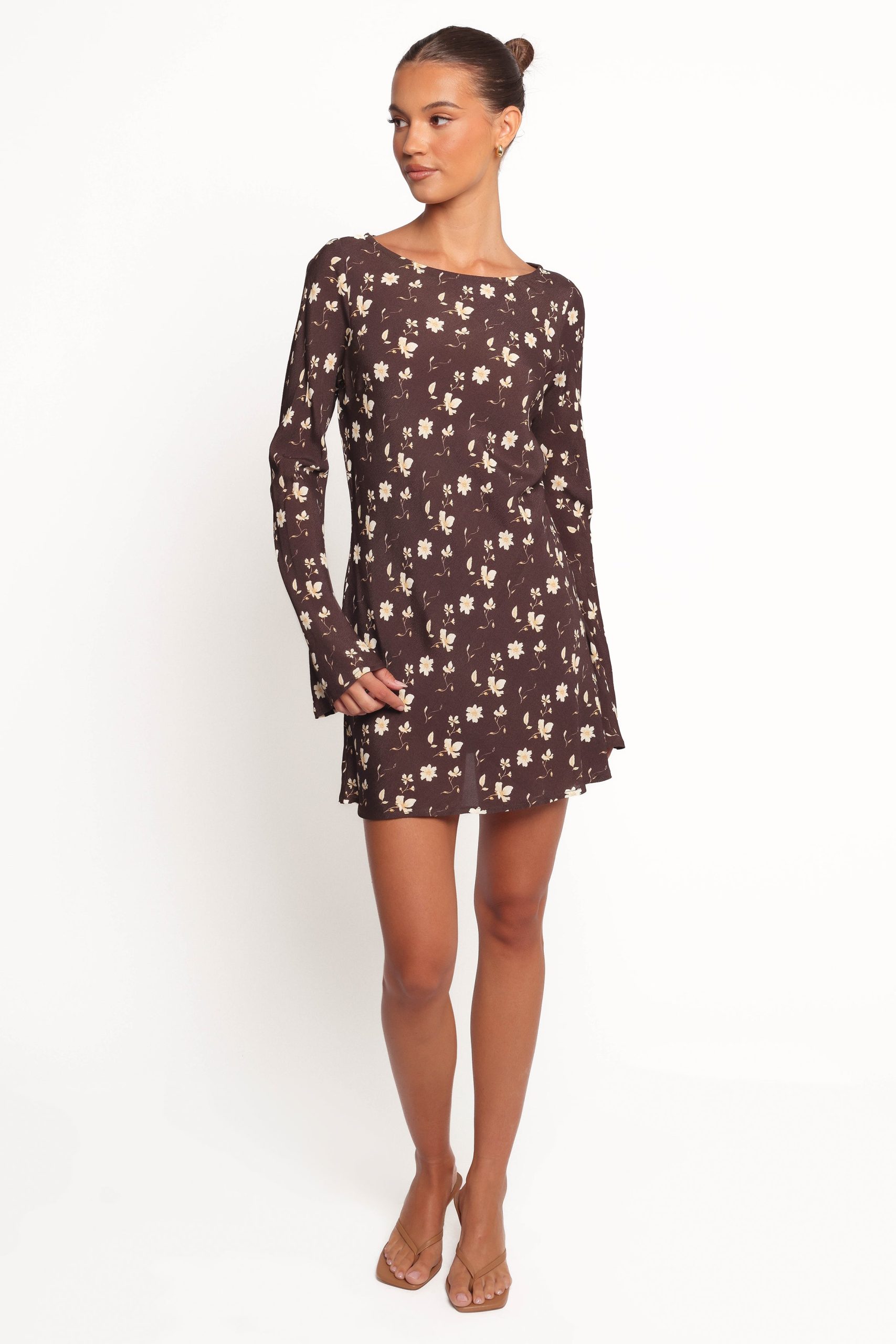 Amity Mini Dress - Brown Floral - Image 7