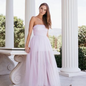 Anabella Strapless Maxi Dress - Pale Pink