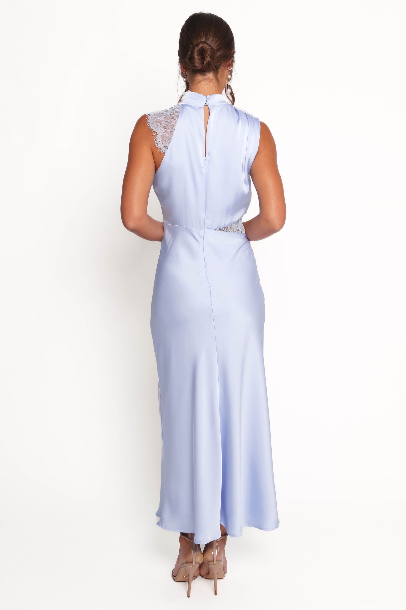 Anabelle Halter Neck Lace Maxi Dress - Baby Blue - Image 5