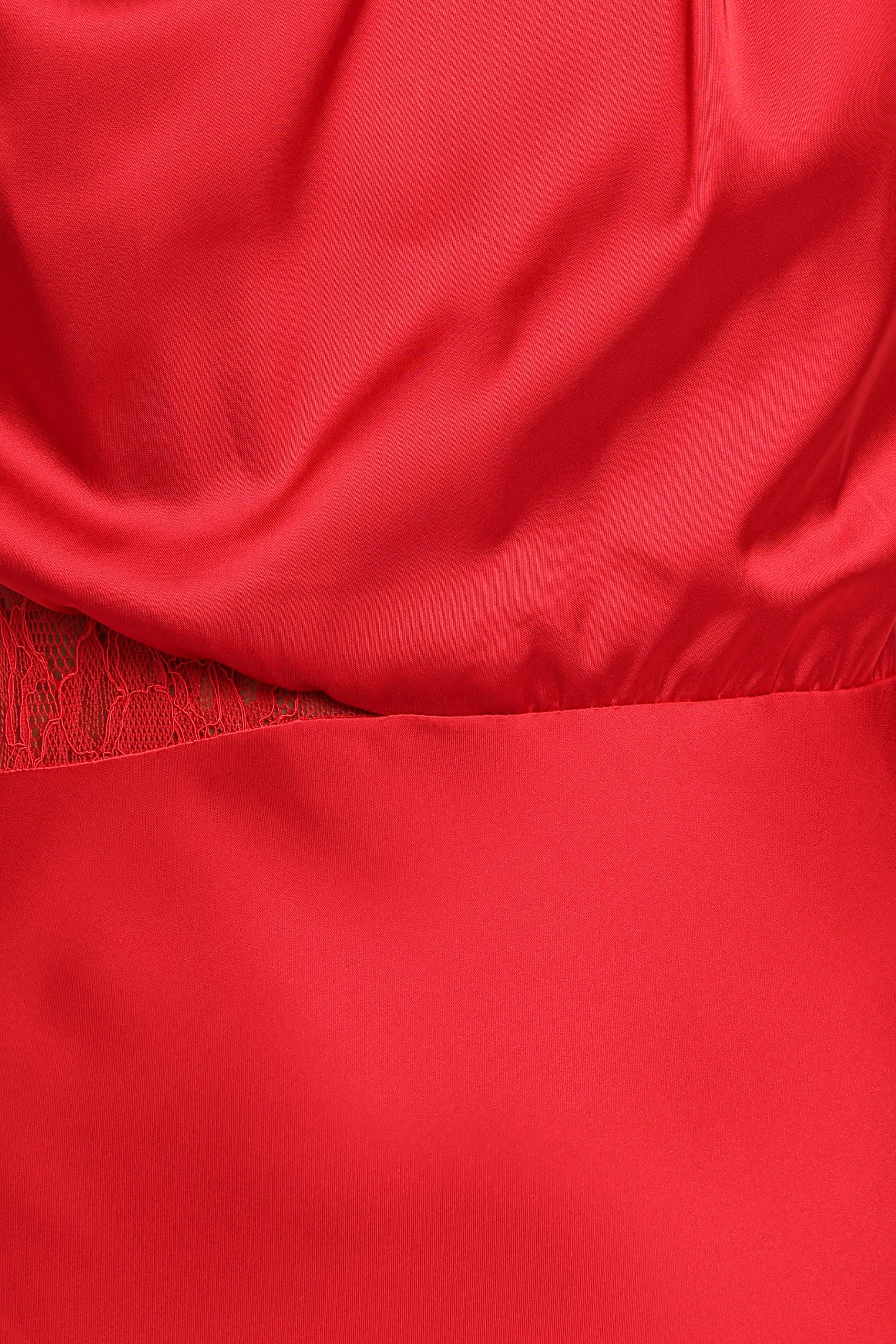 Anabelle Halter Neck Lace Maxi Dress - Red - Image 7