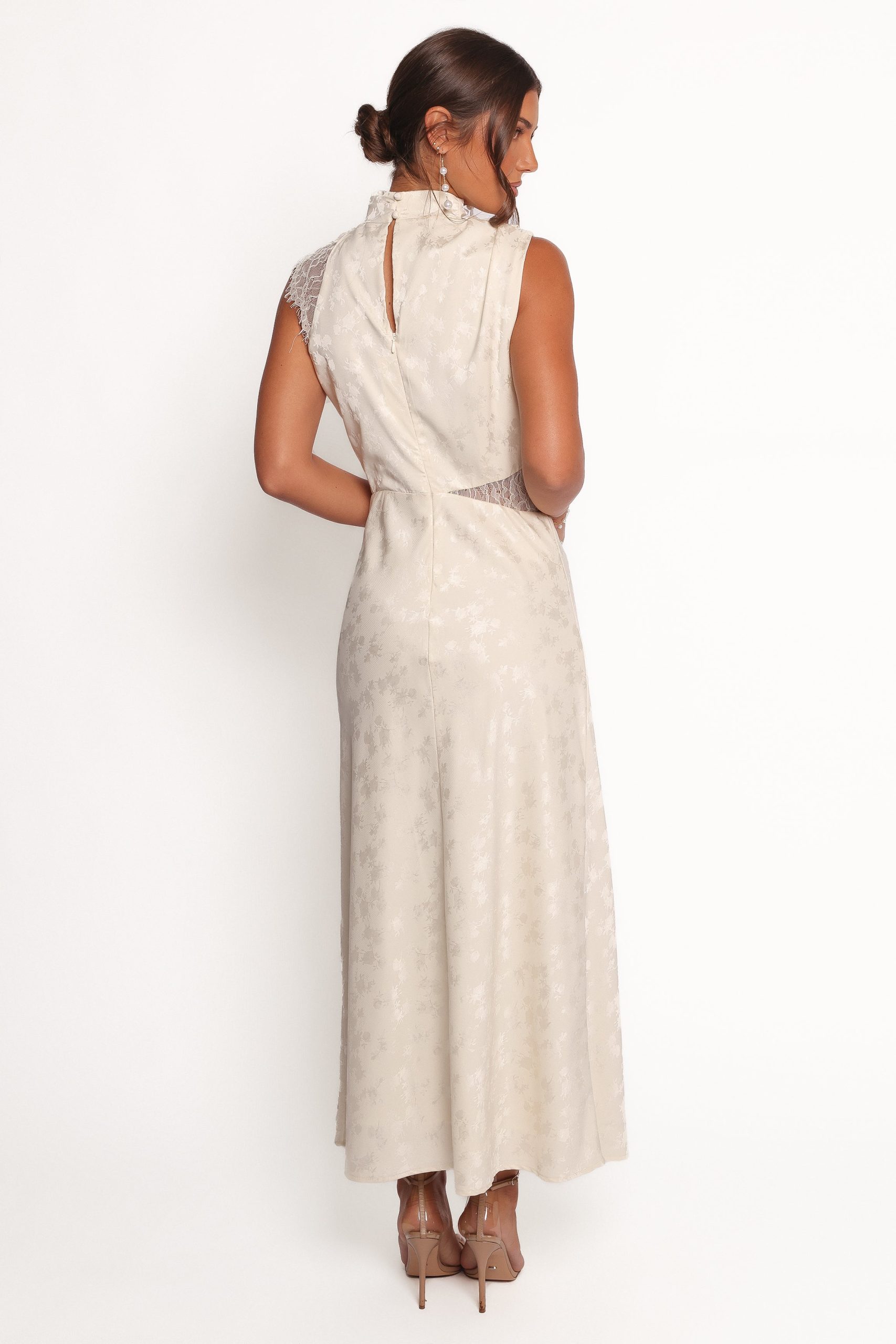 Anabelle Halter Neck Lace Maxi Dress - White - Image 5
