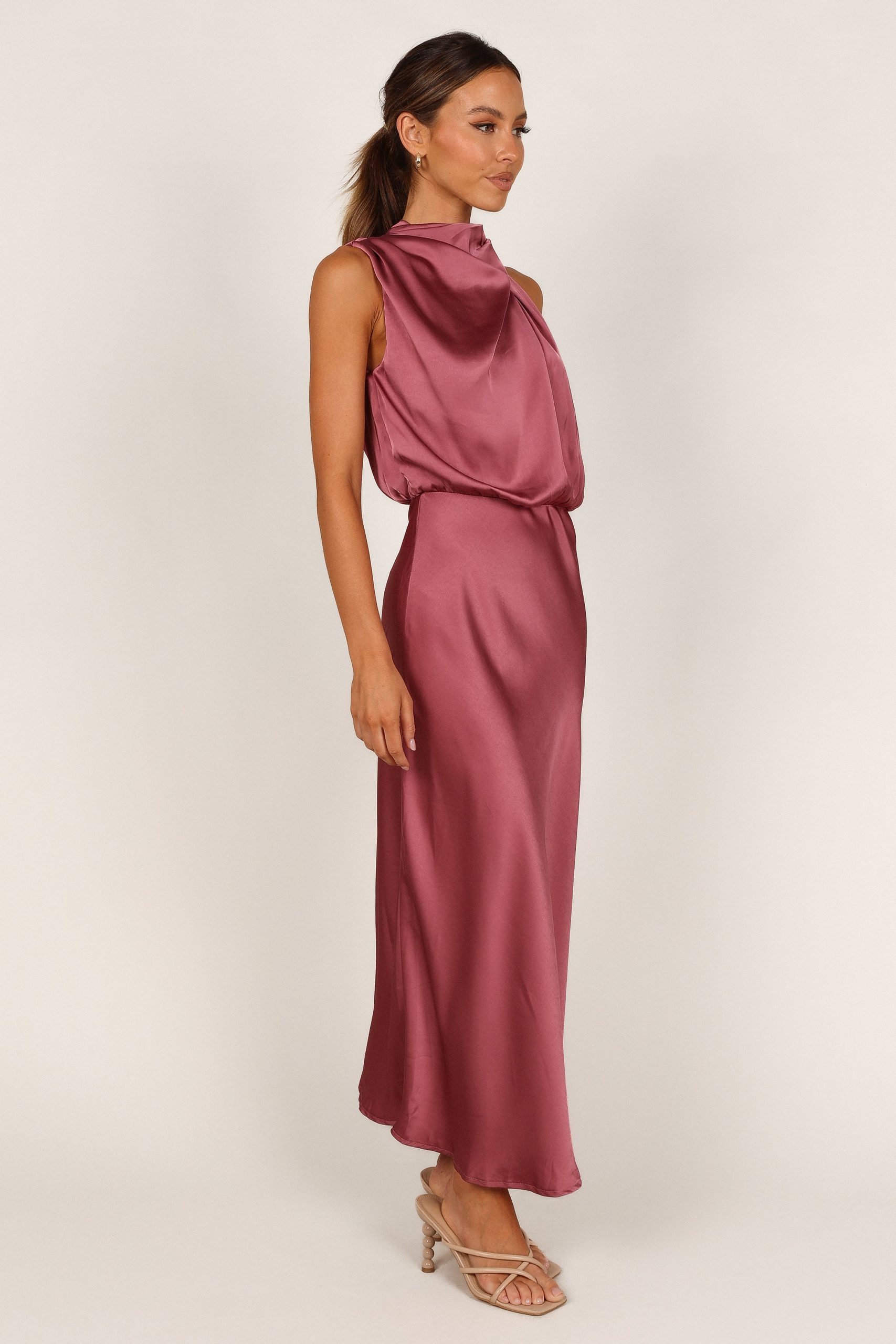Anabelle Halter Neck Midi Dress - Dusty Rose - Image 7