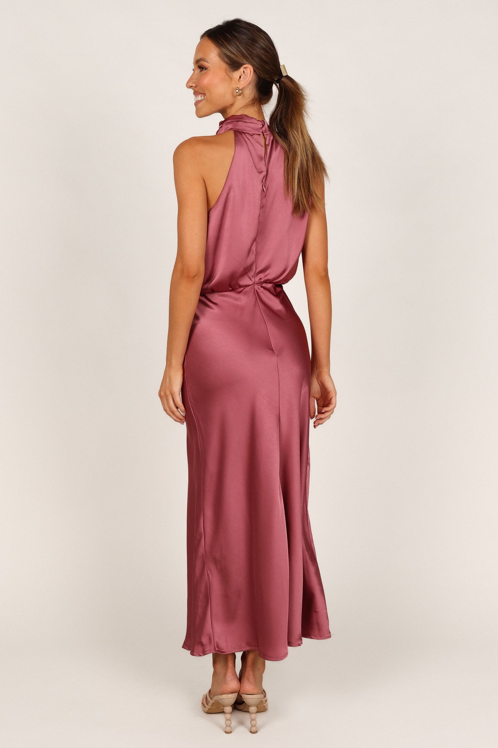 Anabelle Halter Neck Midi Dress - Dusty Rose - Image 6