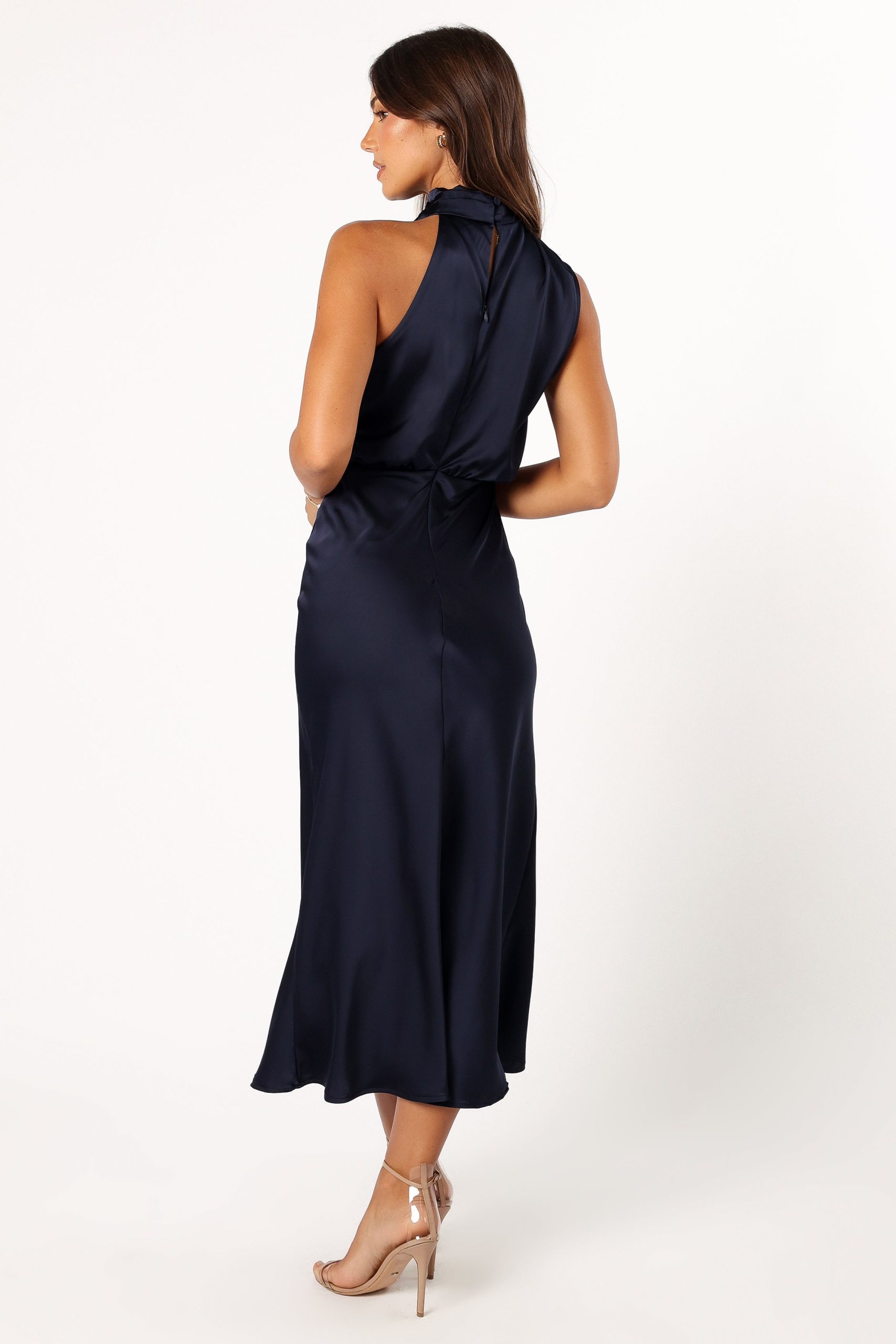 Anabelle Halter Neck Midi Dress - Navy - Image 4