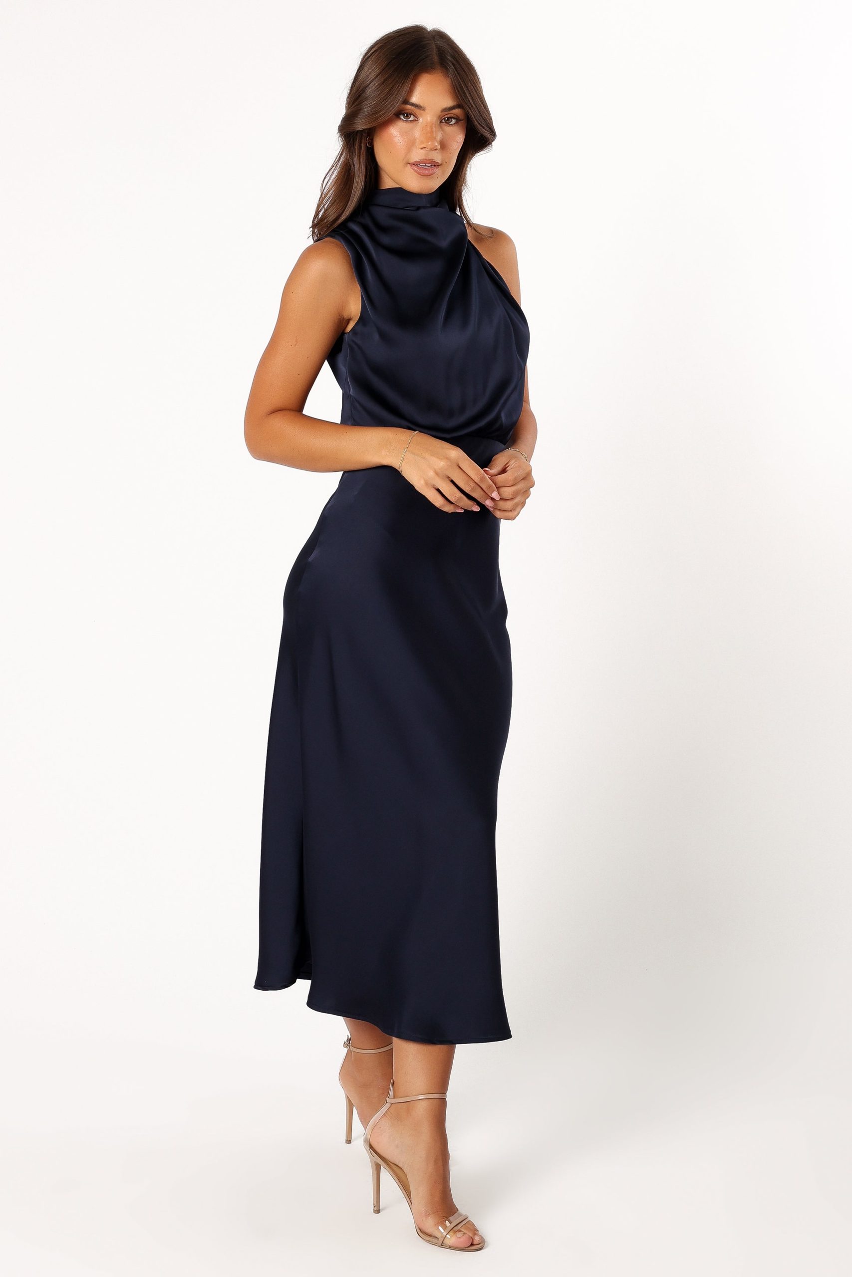 Anabelle Halter Neck Midi Dress - Navy - Image 5
