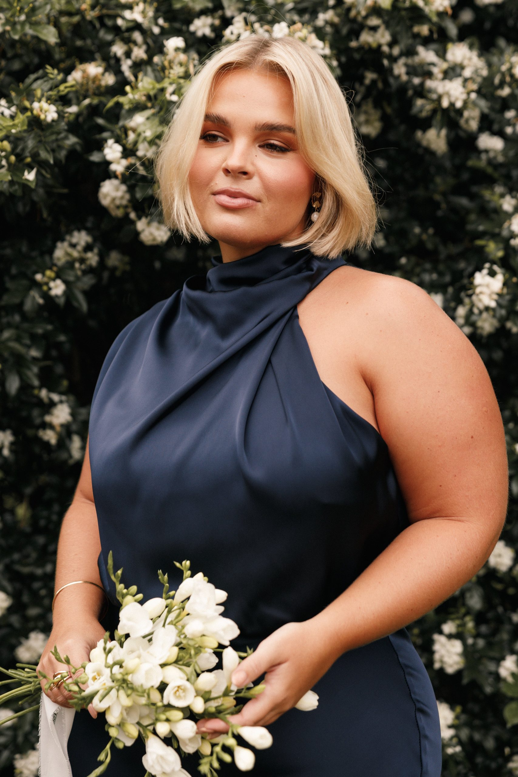Anabelle Halter Neck Midi Dress - Navy - Image 7