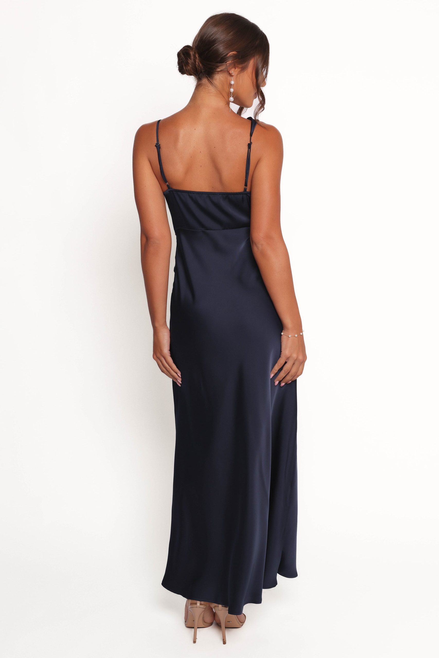 Anela Asymmetric Midi Dress - Navy - Image 5