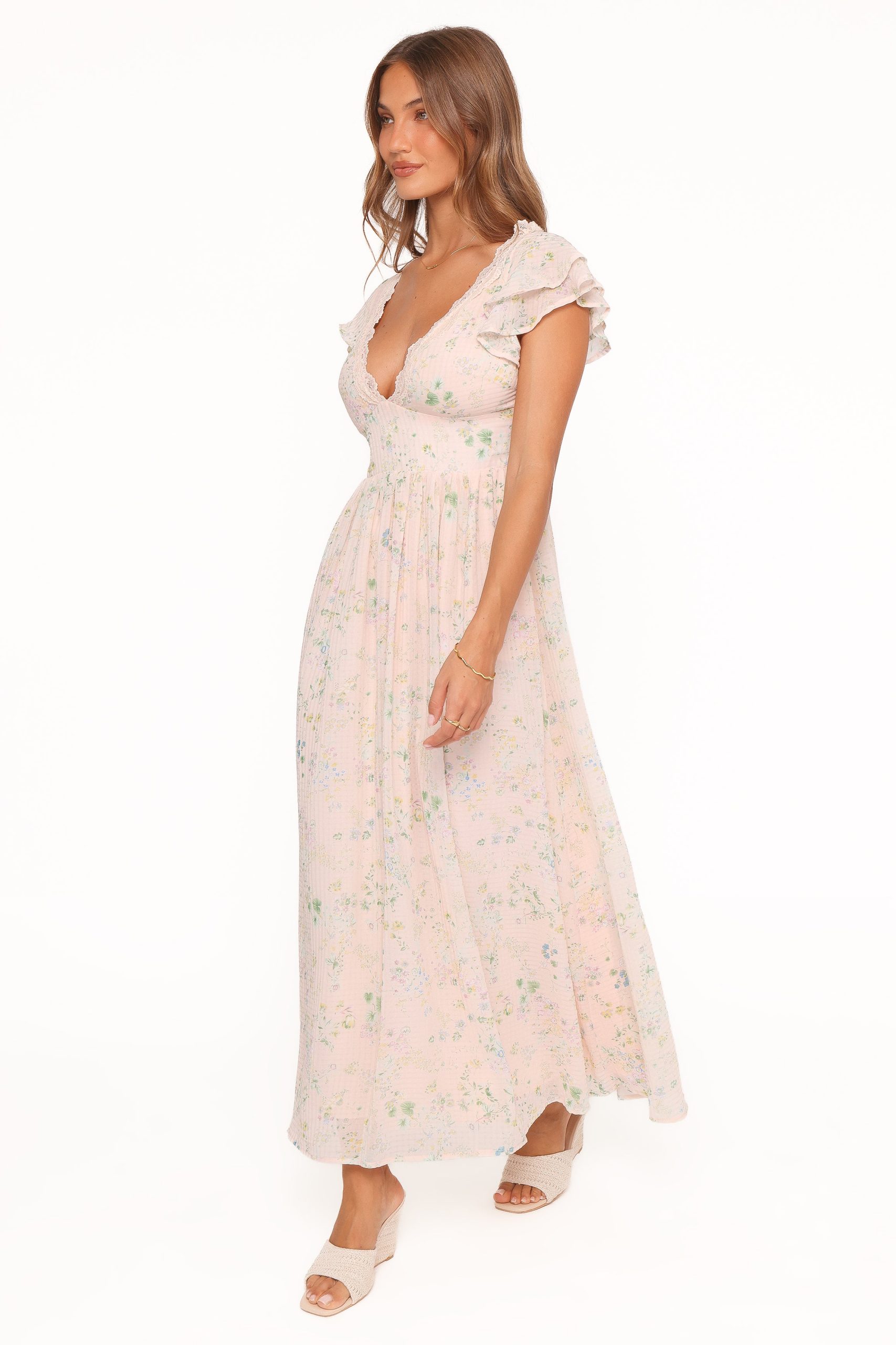 Angelica Midi Dress - Pastel Pink Floral - Image 4