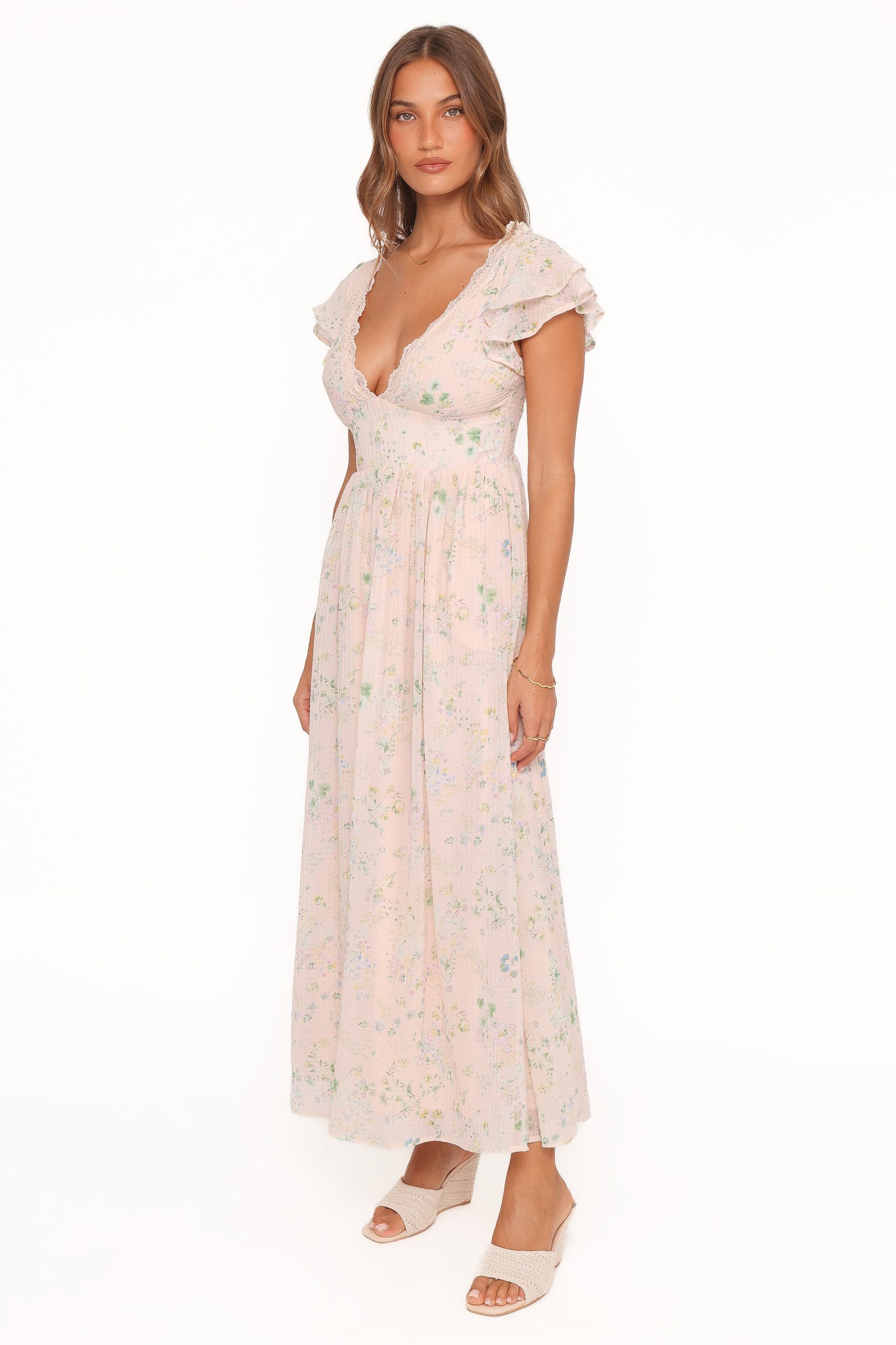 Angelica Midi Dress - Pastel Pink Floral - Image 6