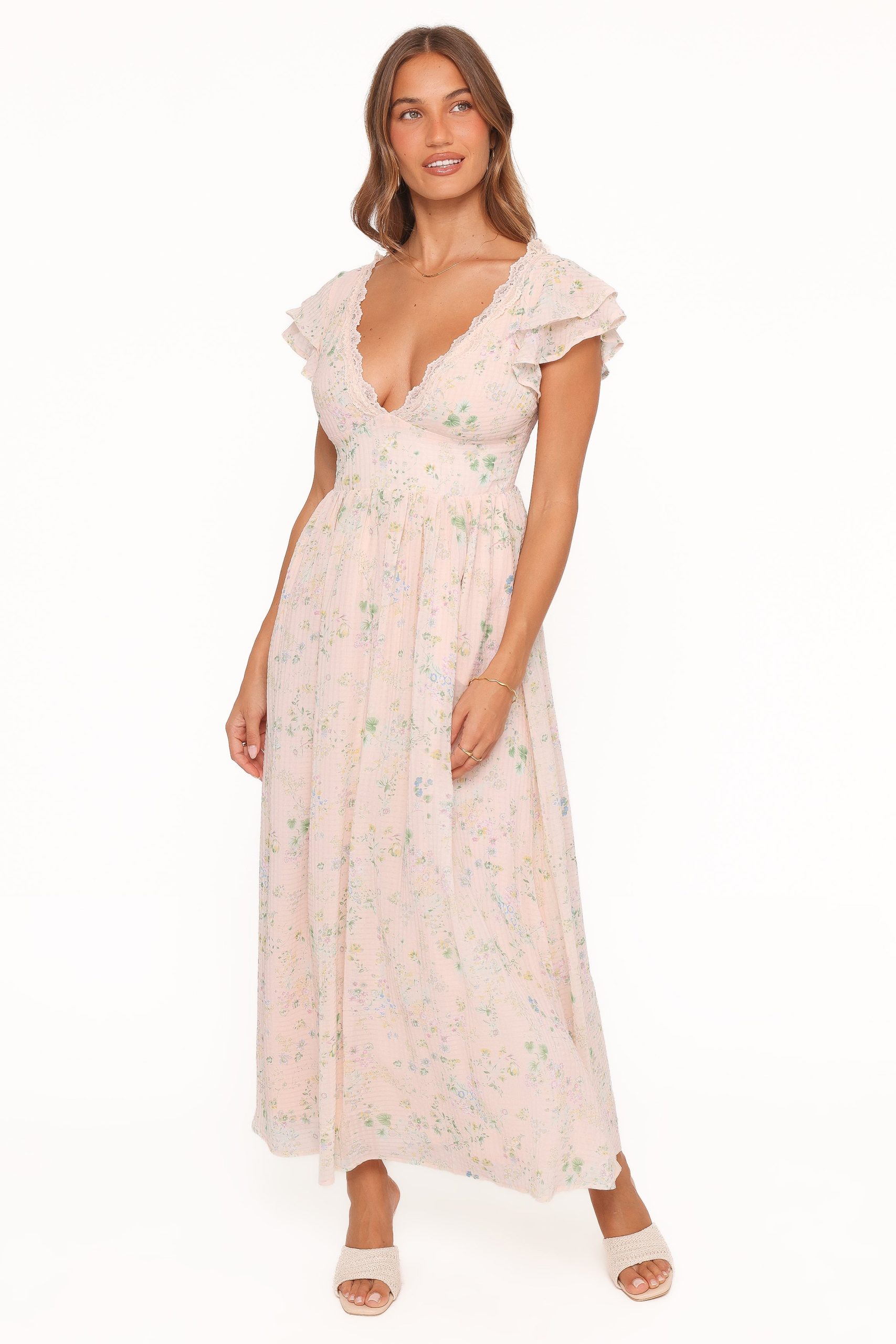 Angelica Midi Dress - Pastel Pink Floral - Image 2