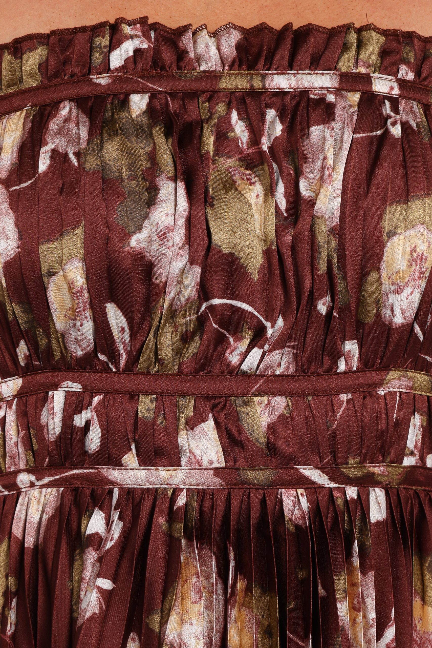 Angelique Strapless Maxi Dress - Brown Floral - Image 7