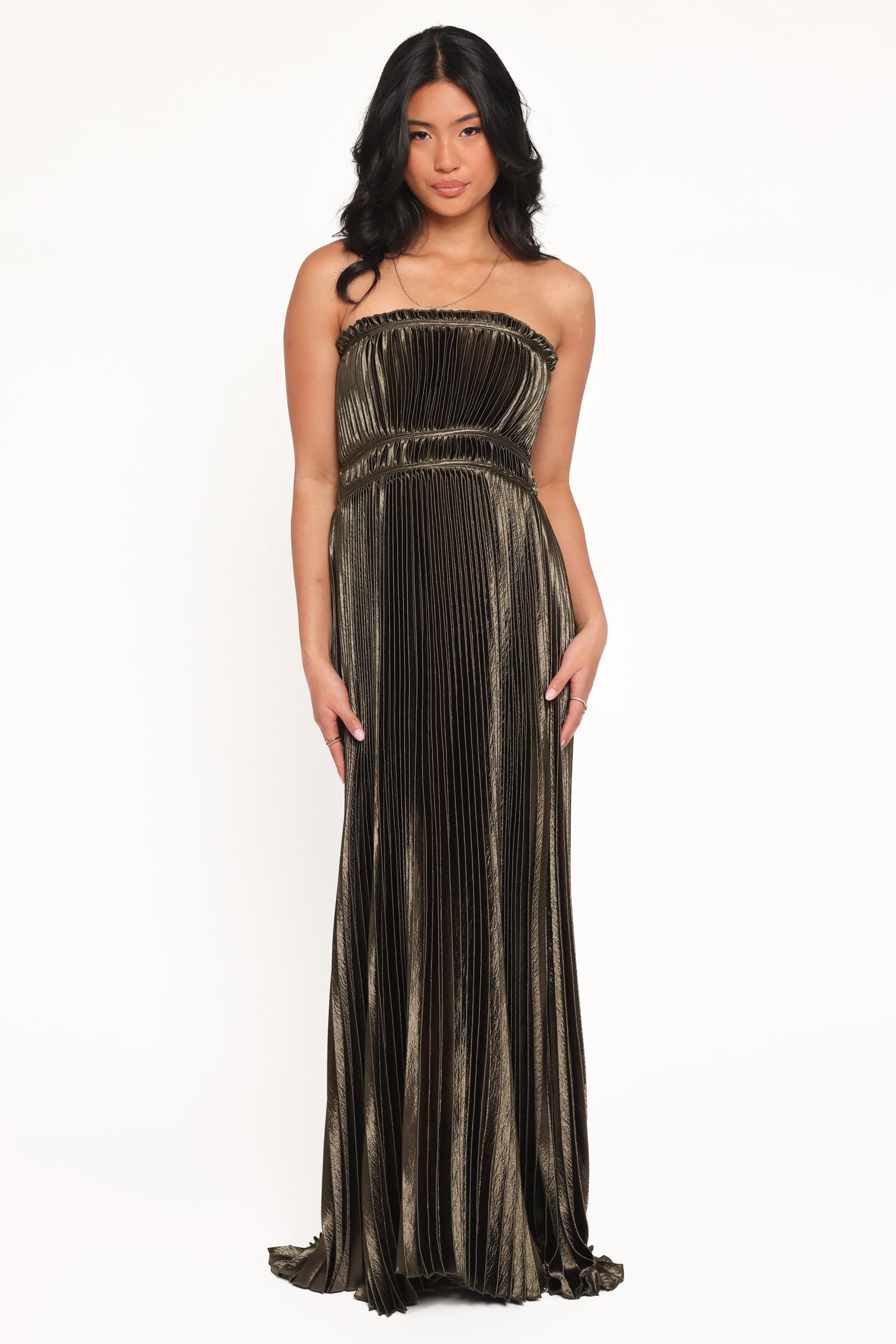 Angelique Strapless Maxi Dress - Olive - Image 6