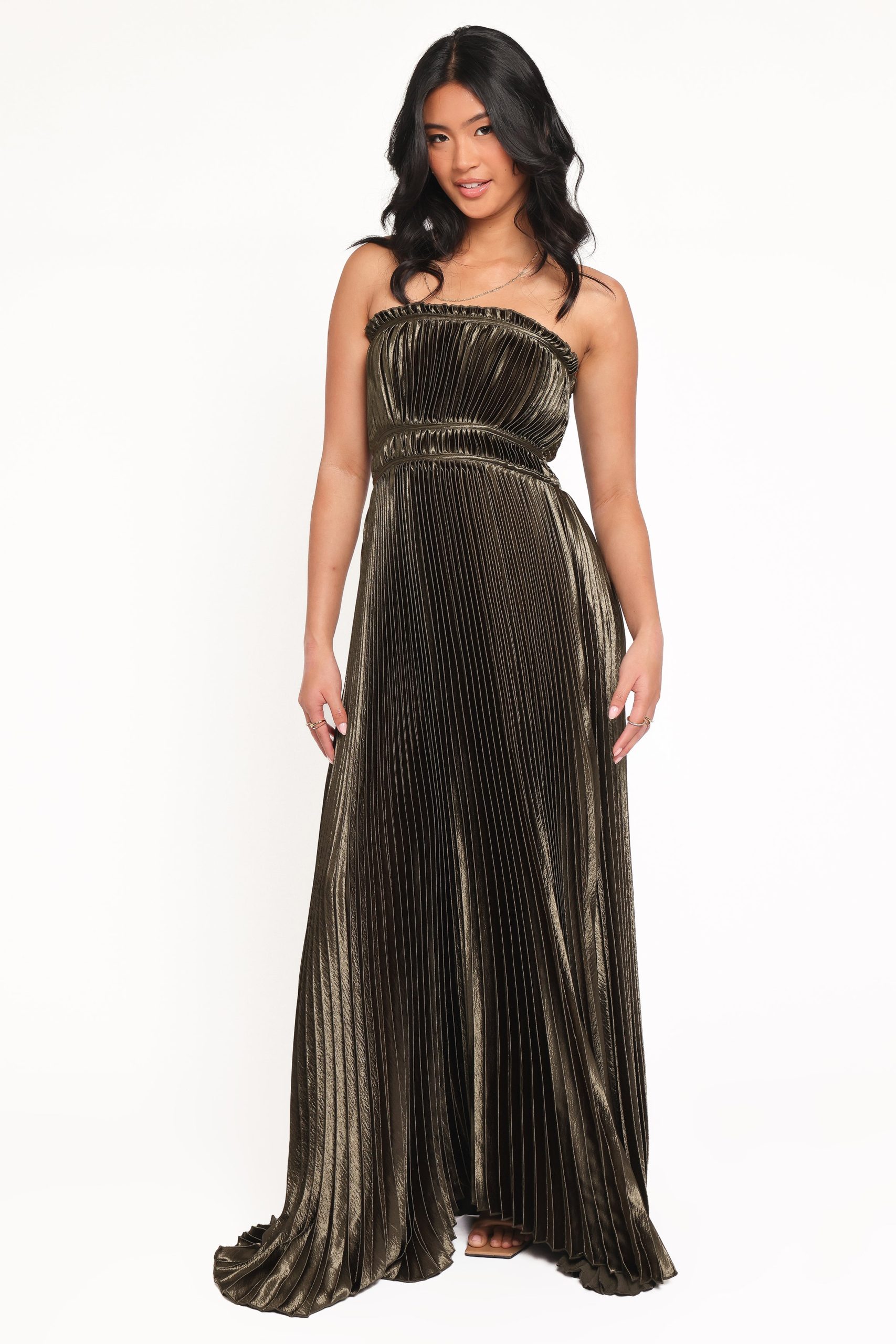 Angelique Strapless Maxi Dress - Olive - Image 8