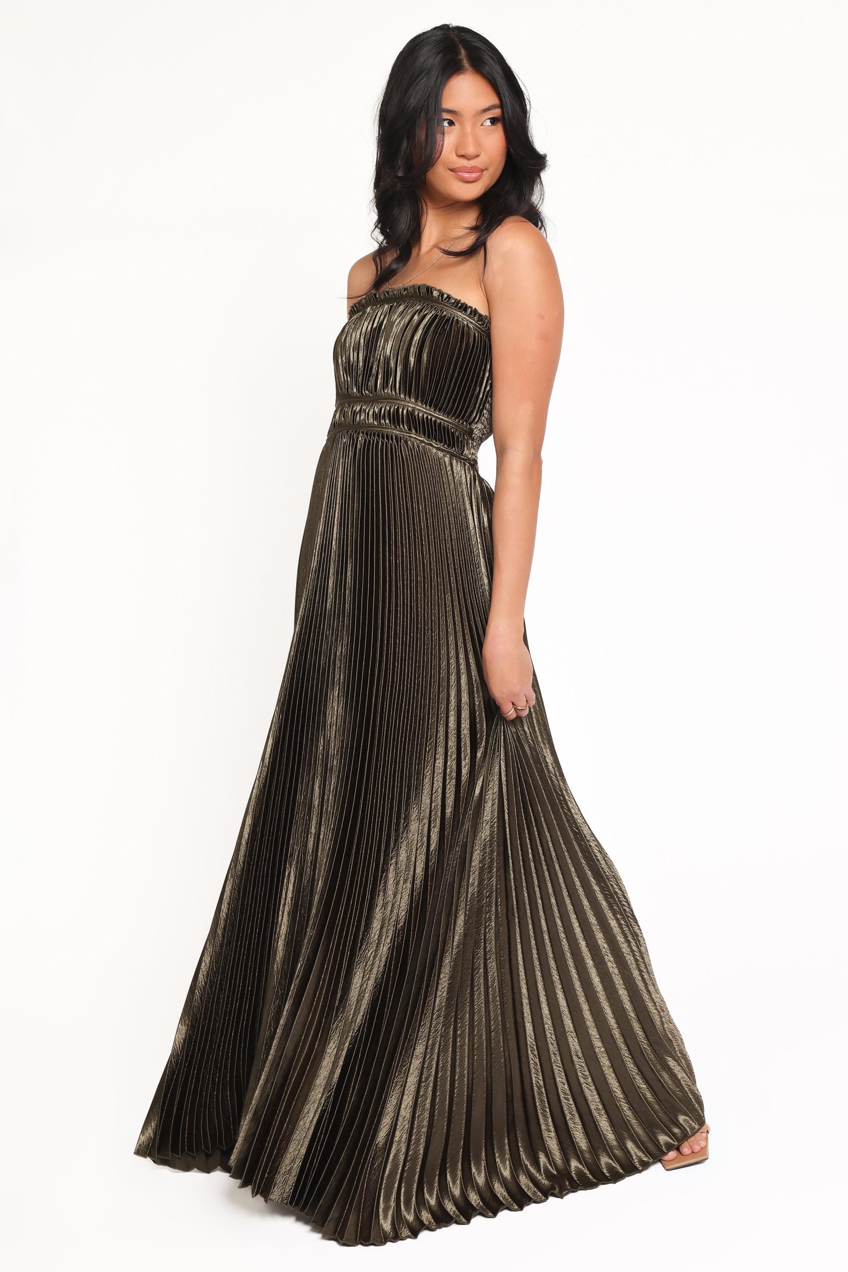 Angelique Strapless Maxi Dress - Olive - Image 3