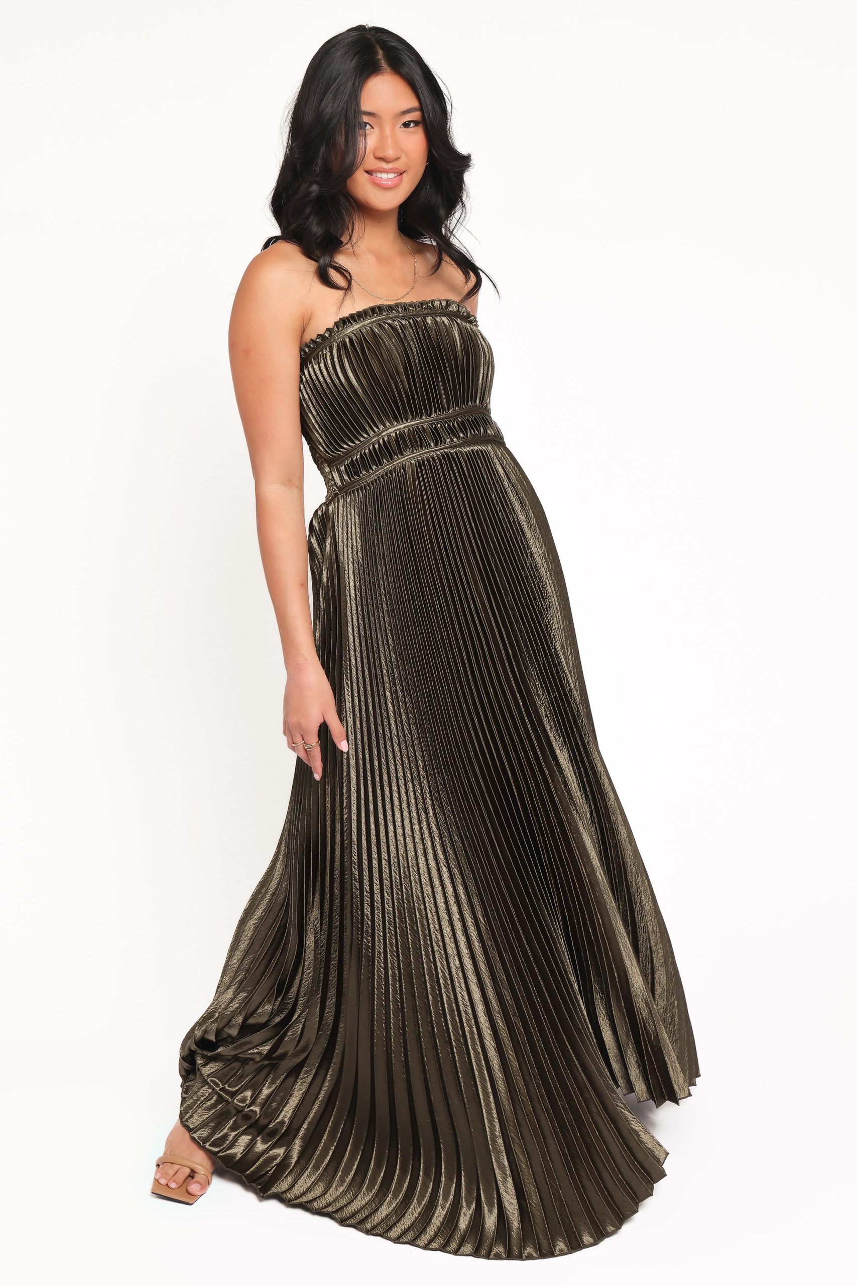Angelique Strapless Maxi Dress - Olive - Image 7