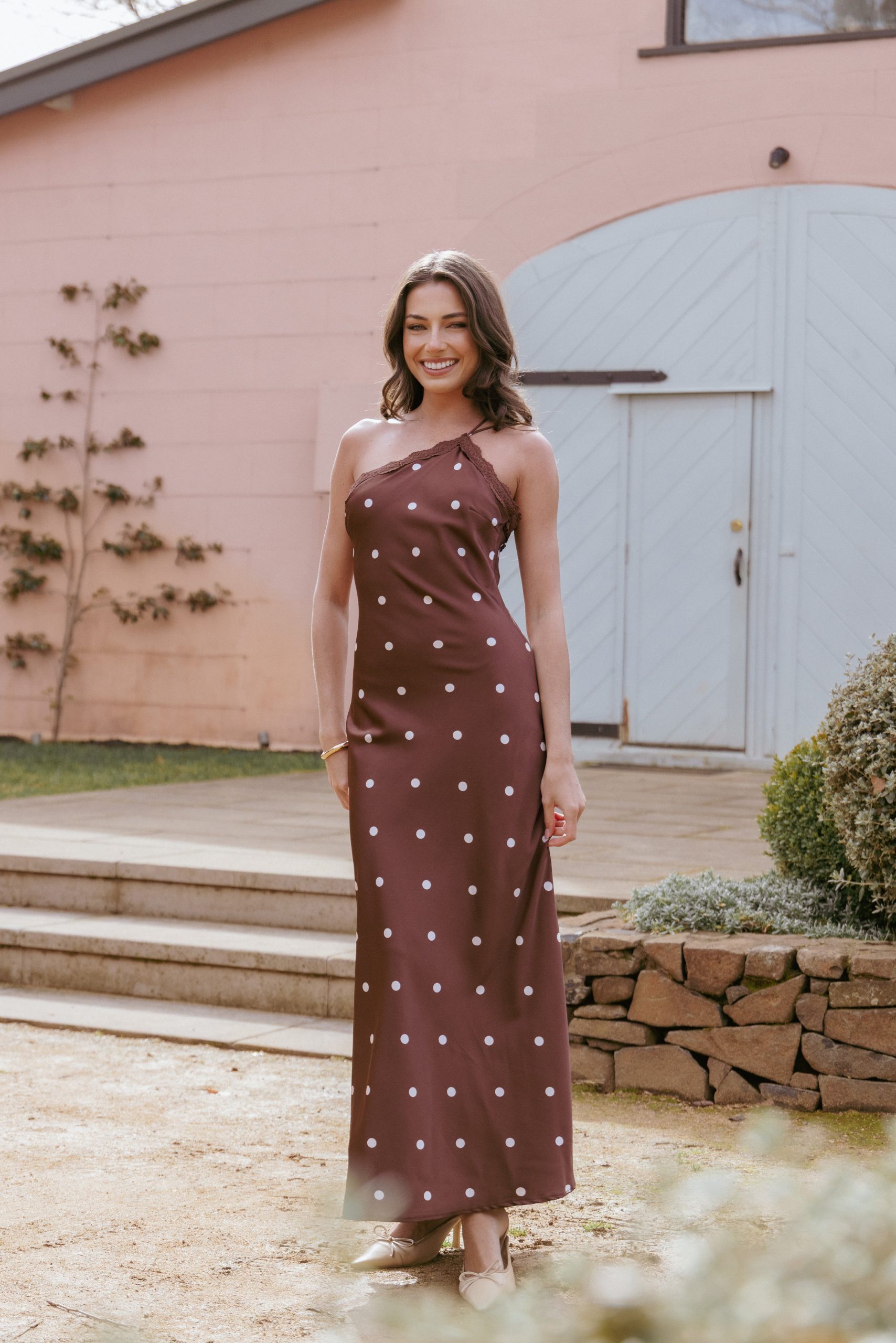 Anika Maxi Dress - Brown Polka Dot - Image 7