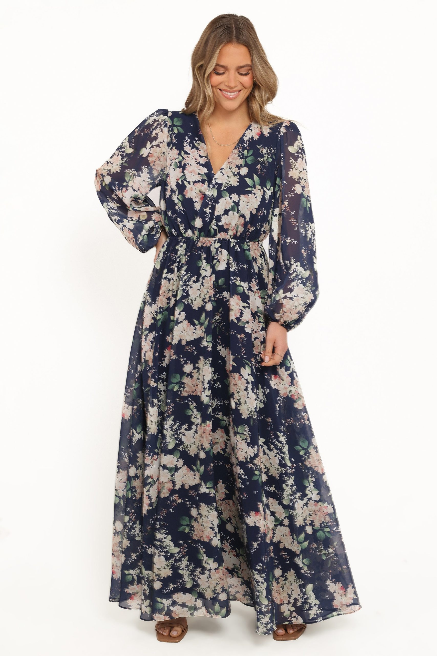 Anisa Maxi Dress - Navy Floral - Image 2