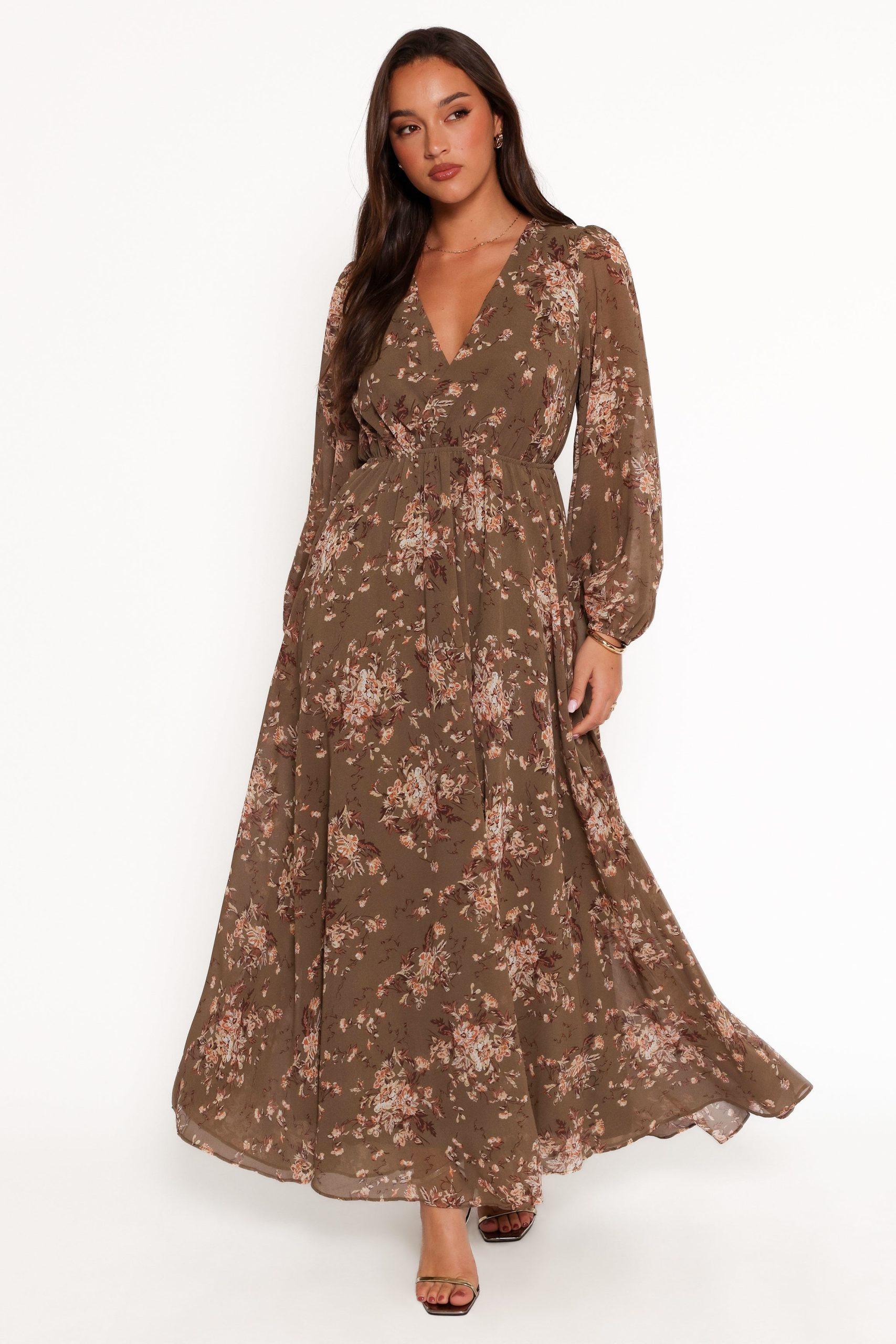Anisa Maxi Dress - Olive Floral - Image 3