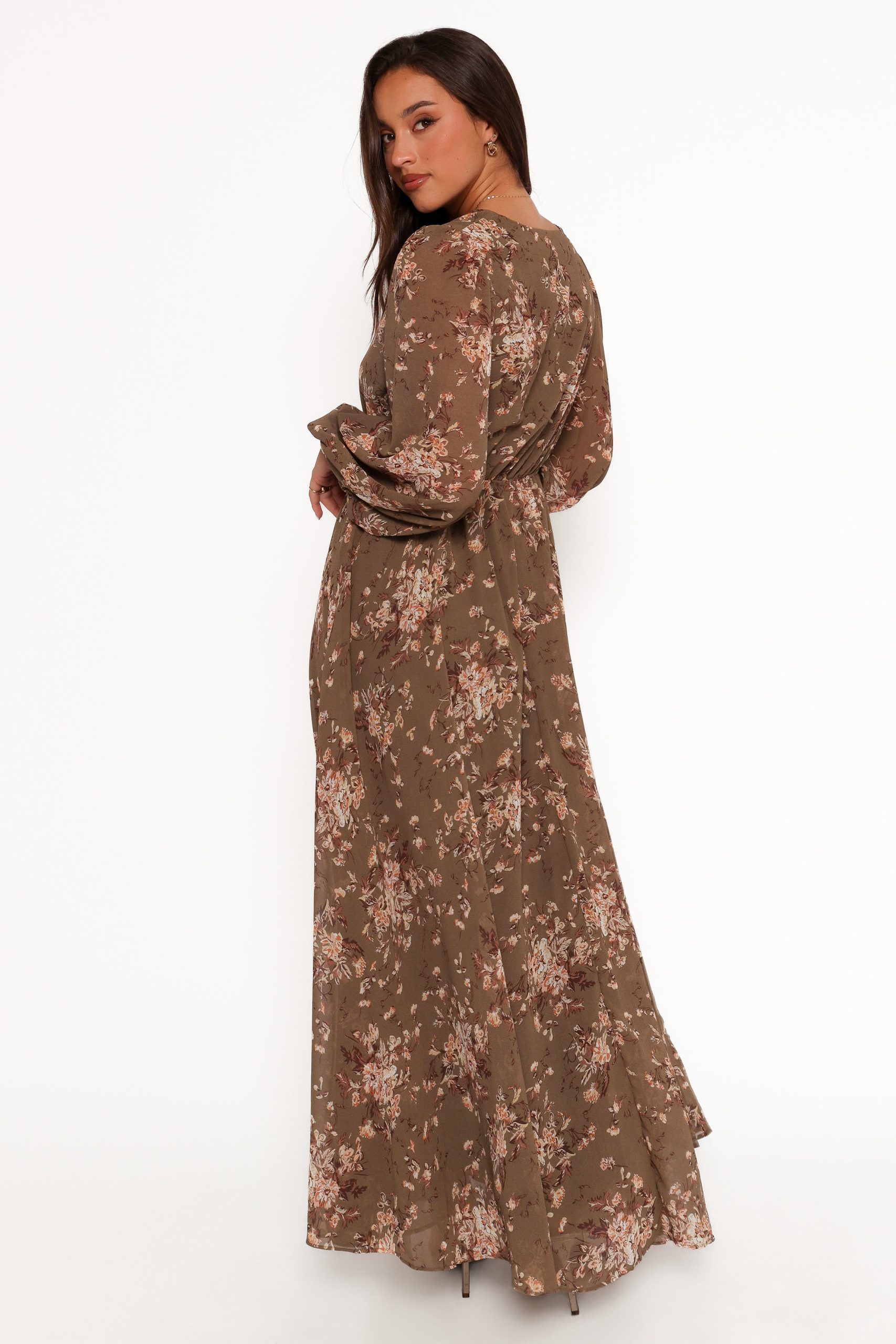 Anisa Maxi Dress - Olive Floral - Image 6