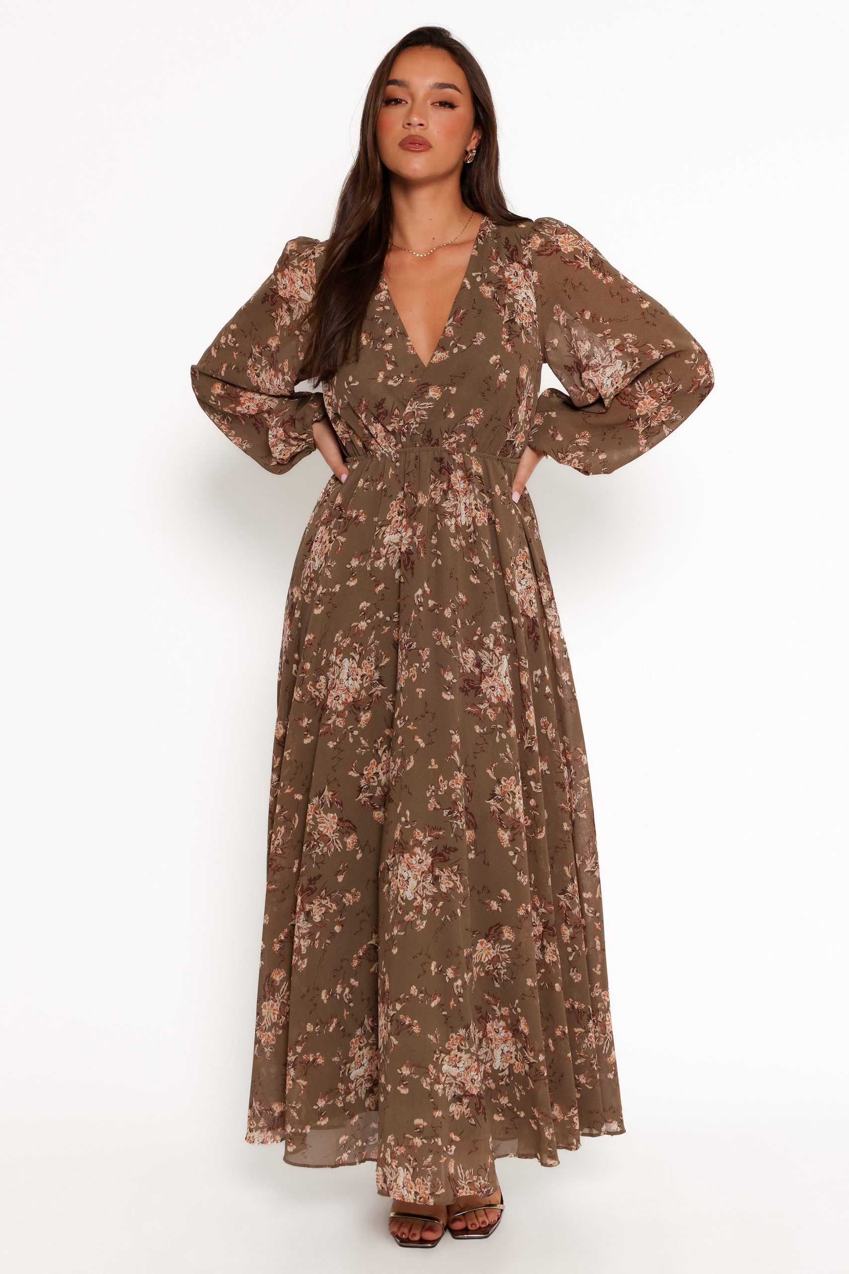 Anisa Maxi Dress - Olive Floral - Image 8